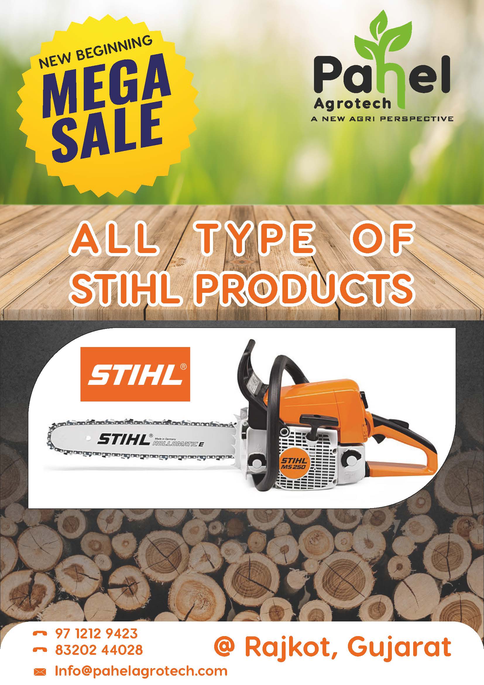 Stihl MS 361 chainsaw with 18″ guide bar and RS saw chain