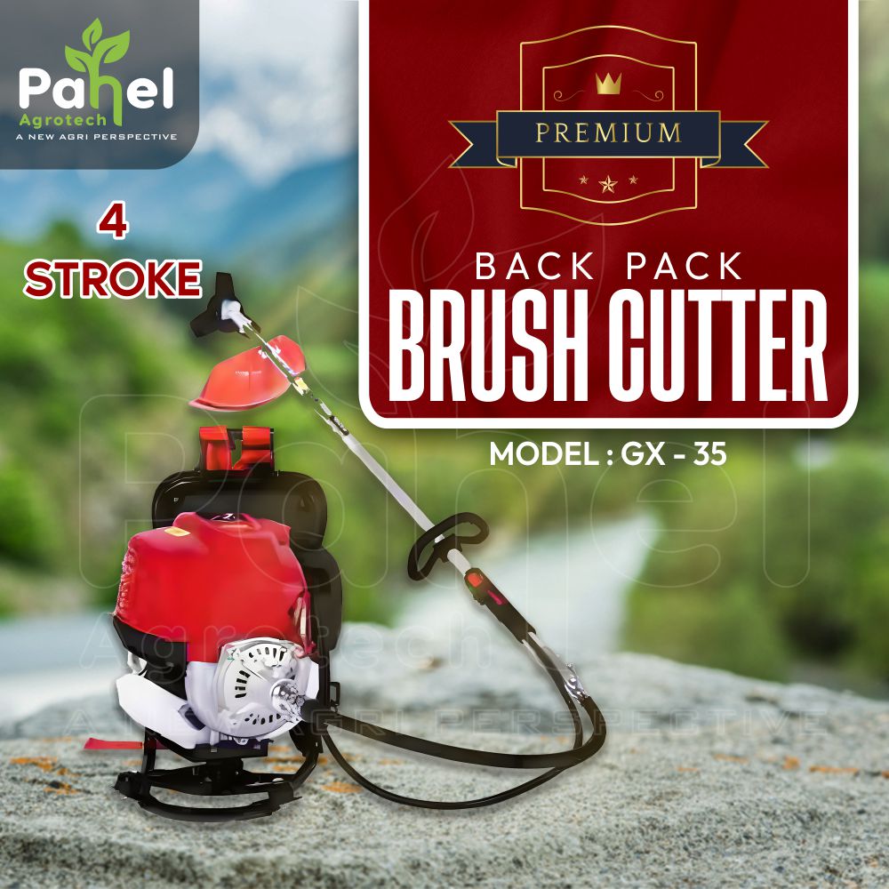 Pahel 35CC 4-Stroke Backpack Brush Cutter side view