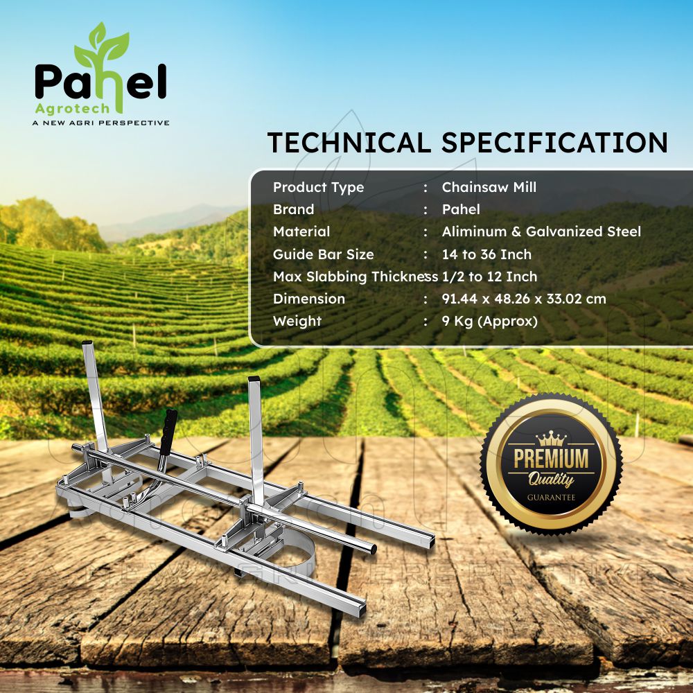 Pahel Portable Chainsaw Mill Attachment 14 to 36 Inches Guide Bar
