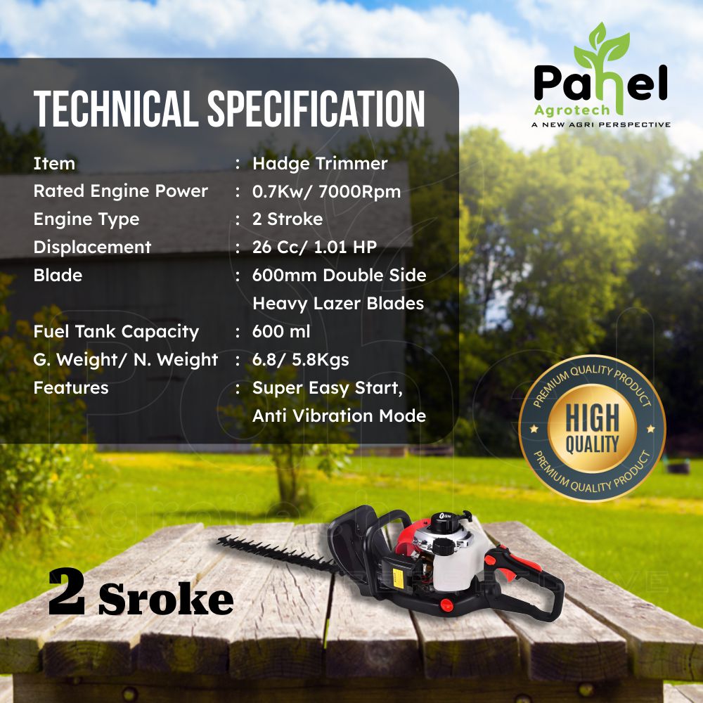 Pahel 26 CC 2 Stroke Petrol Engine Hedge Trimmer