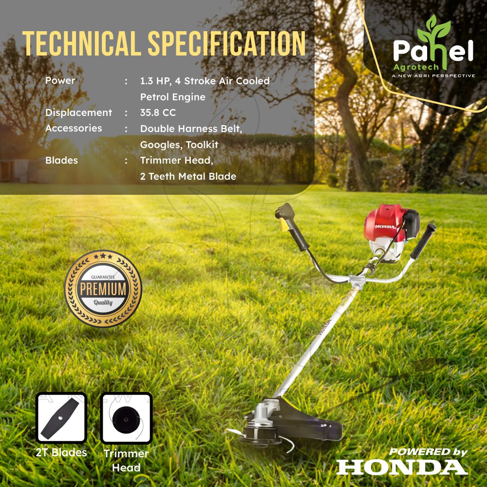 Honda GX35 4‑Stroke Side Pack Brush Cutter with blade and spool head”