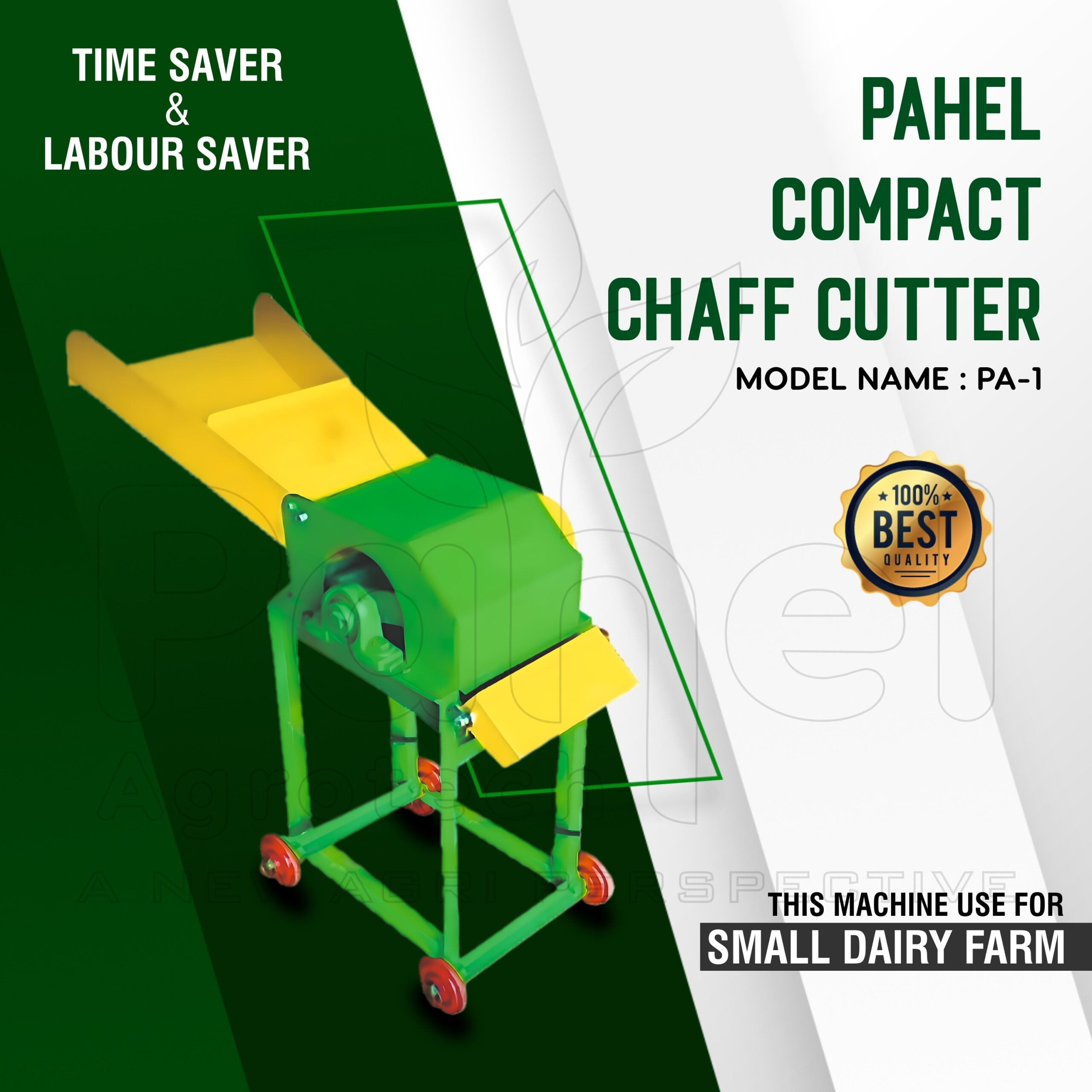 Pahel Compact Chaff Cutter with 1.5 HP Motor front view