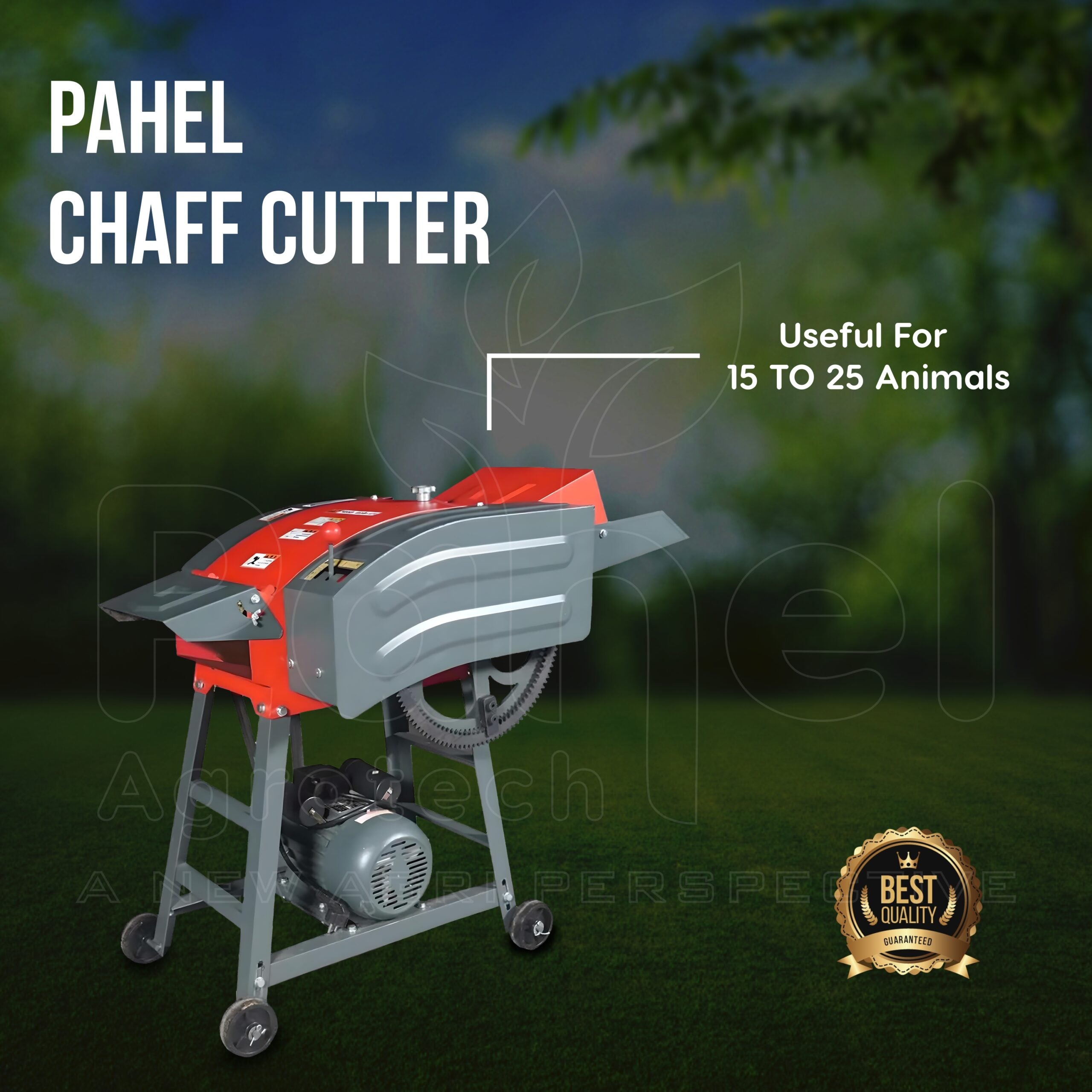"Pahel Horizontal Chaff Cutter with 3 HP Motor side view"