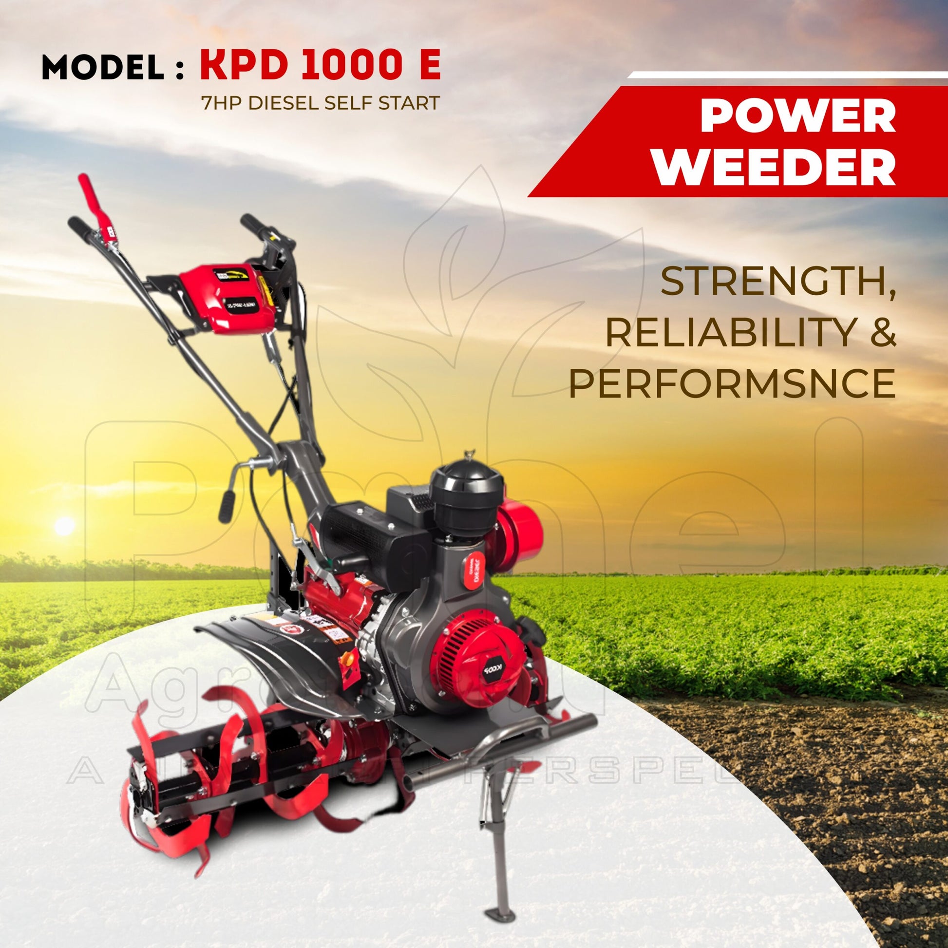 KPDE 1000 Riga Italy 7 HP Self Start Diesel Power Weeder