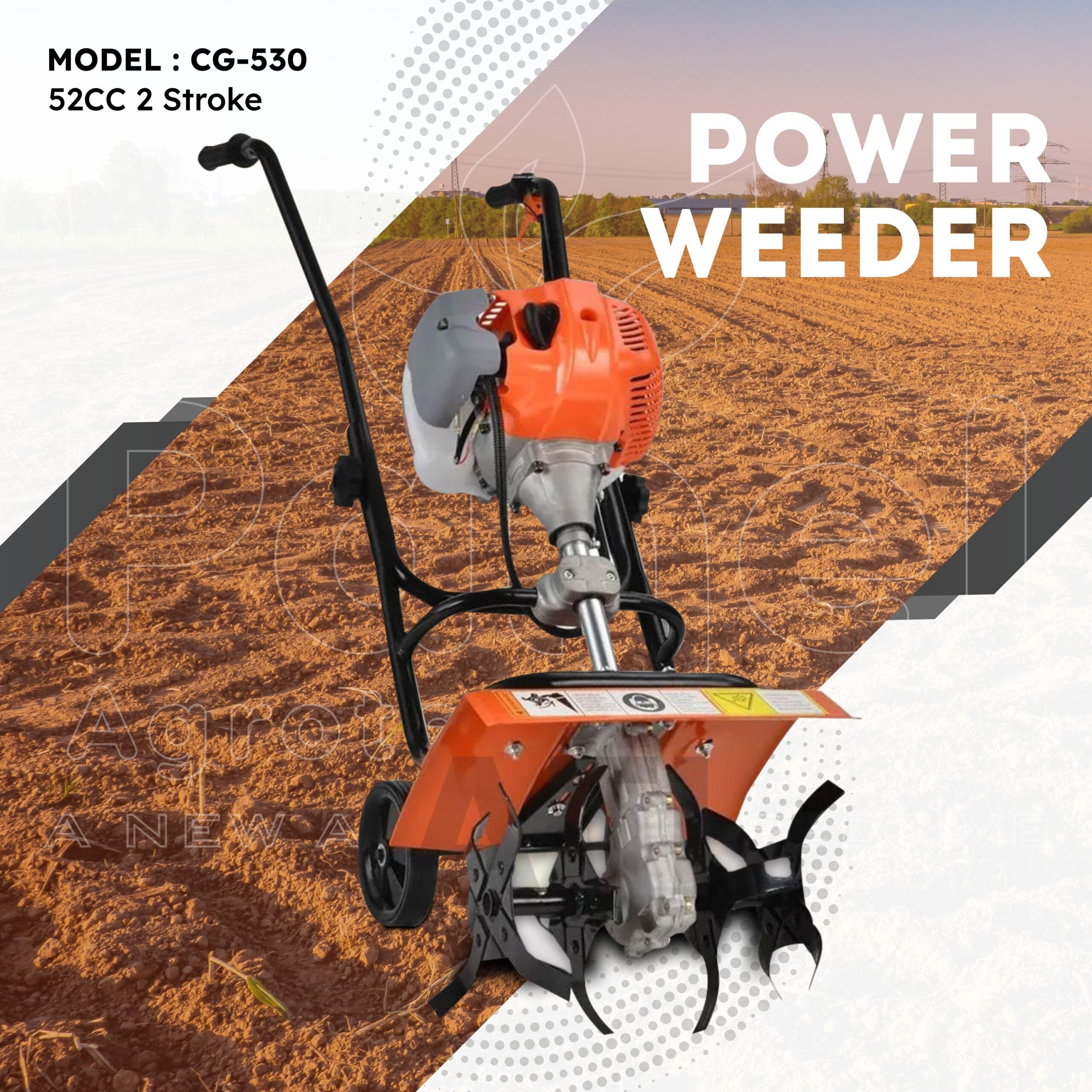 CG-530 Riga Italy 2 Stroke Petrol Mini Power Tiller