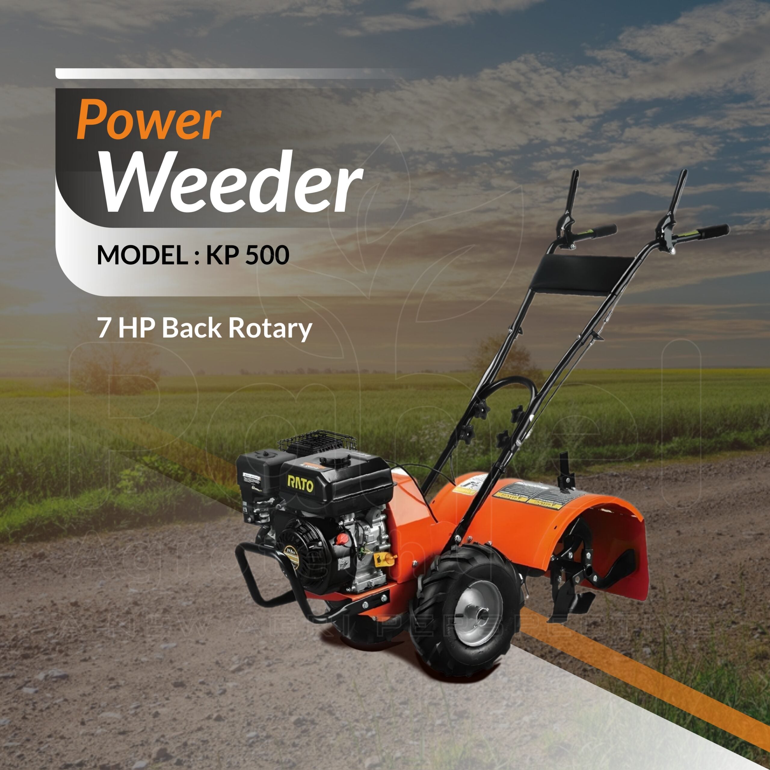 Riga Italy KP 500 7 Hp Petrol Back Rotary Power Weeder