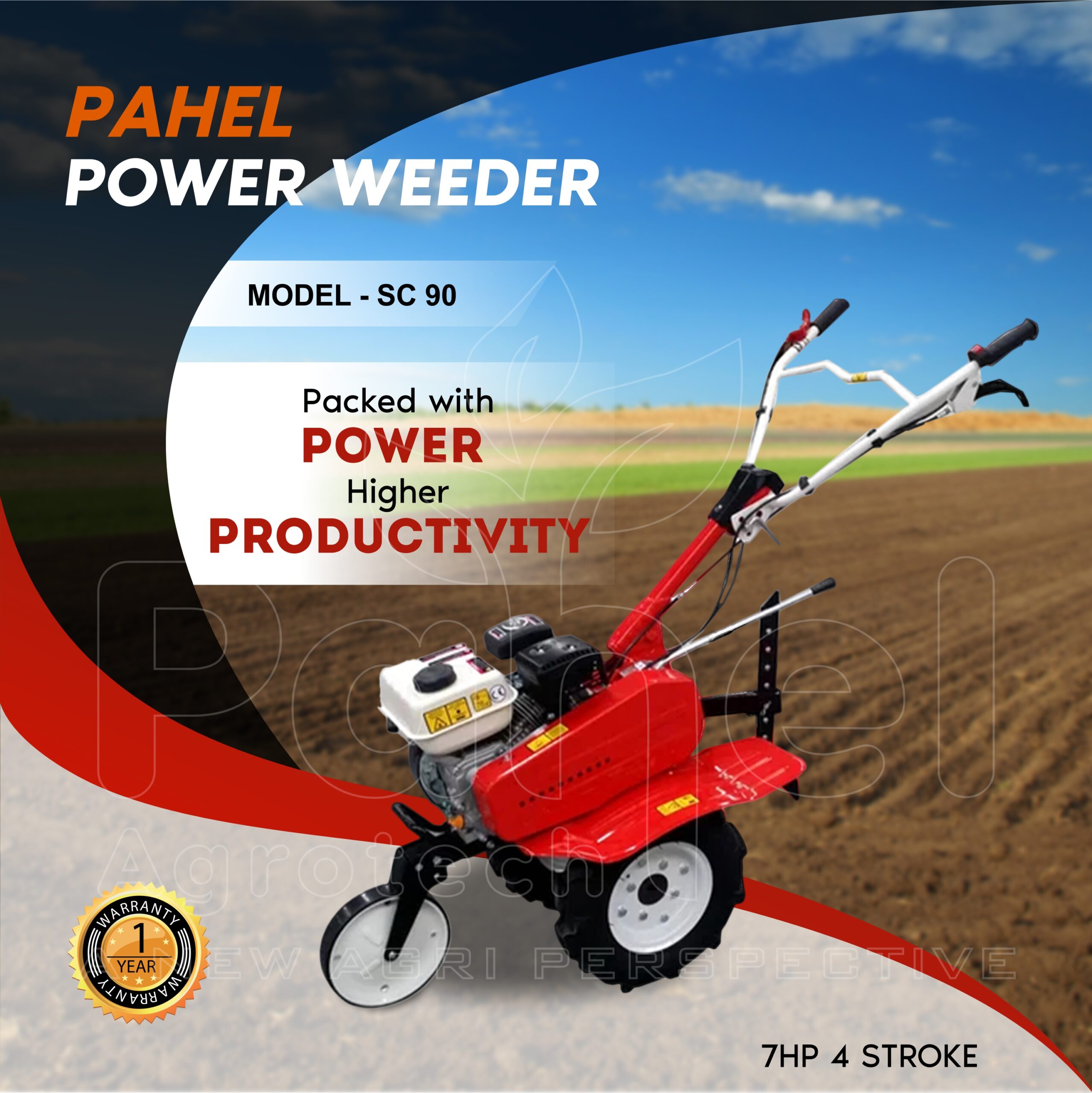 SC 90 Riga Italy 7 Hp Petrol Power Weeder Light Weight