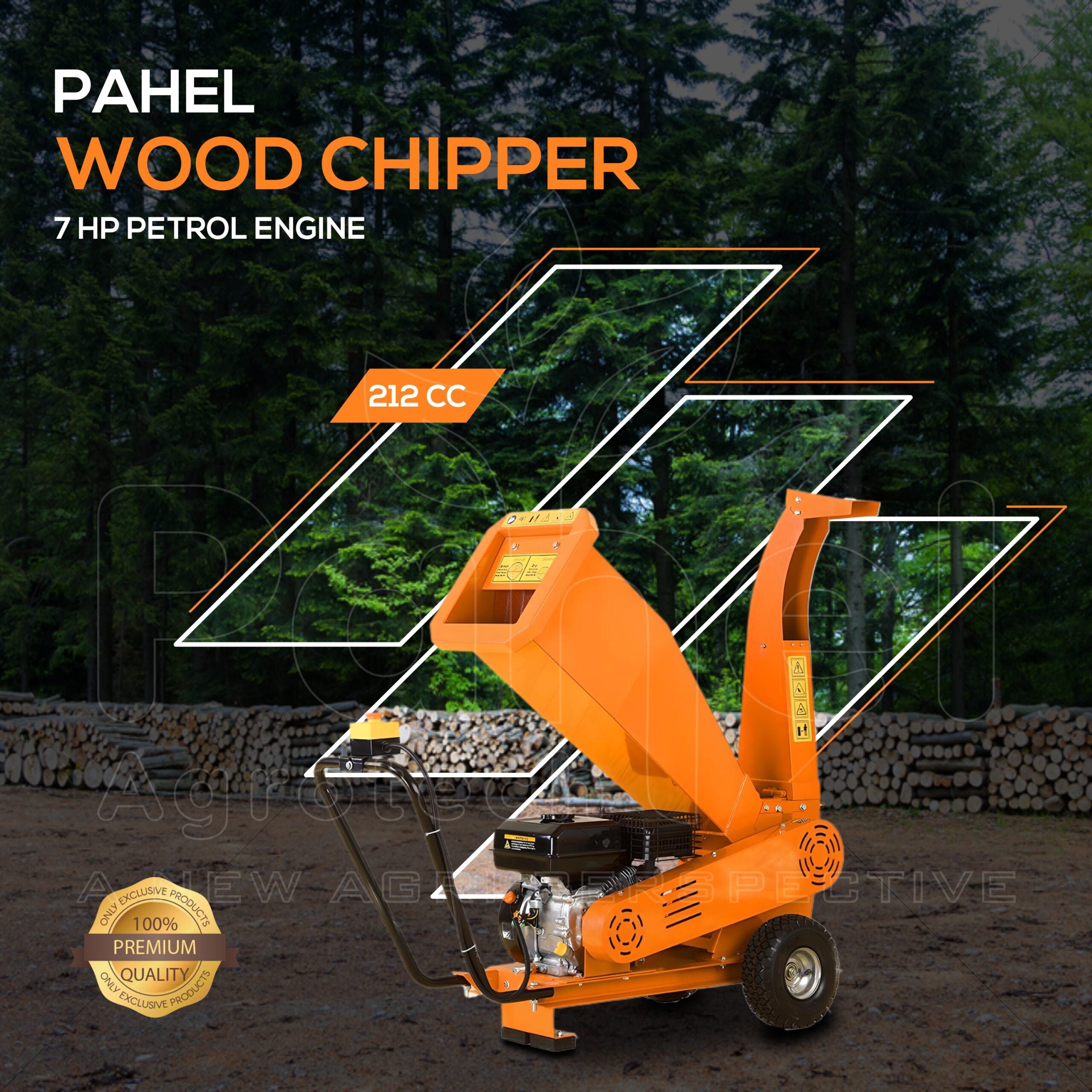 Heavy Duty 7 HP Petrol Operated Wood Chipper