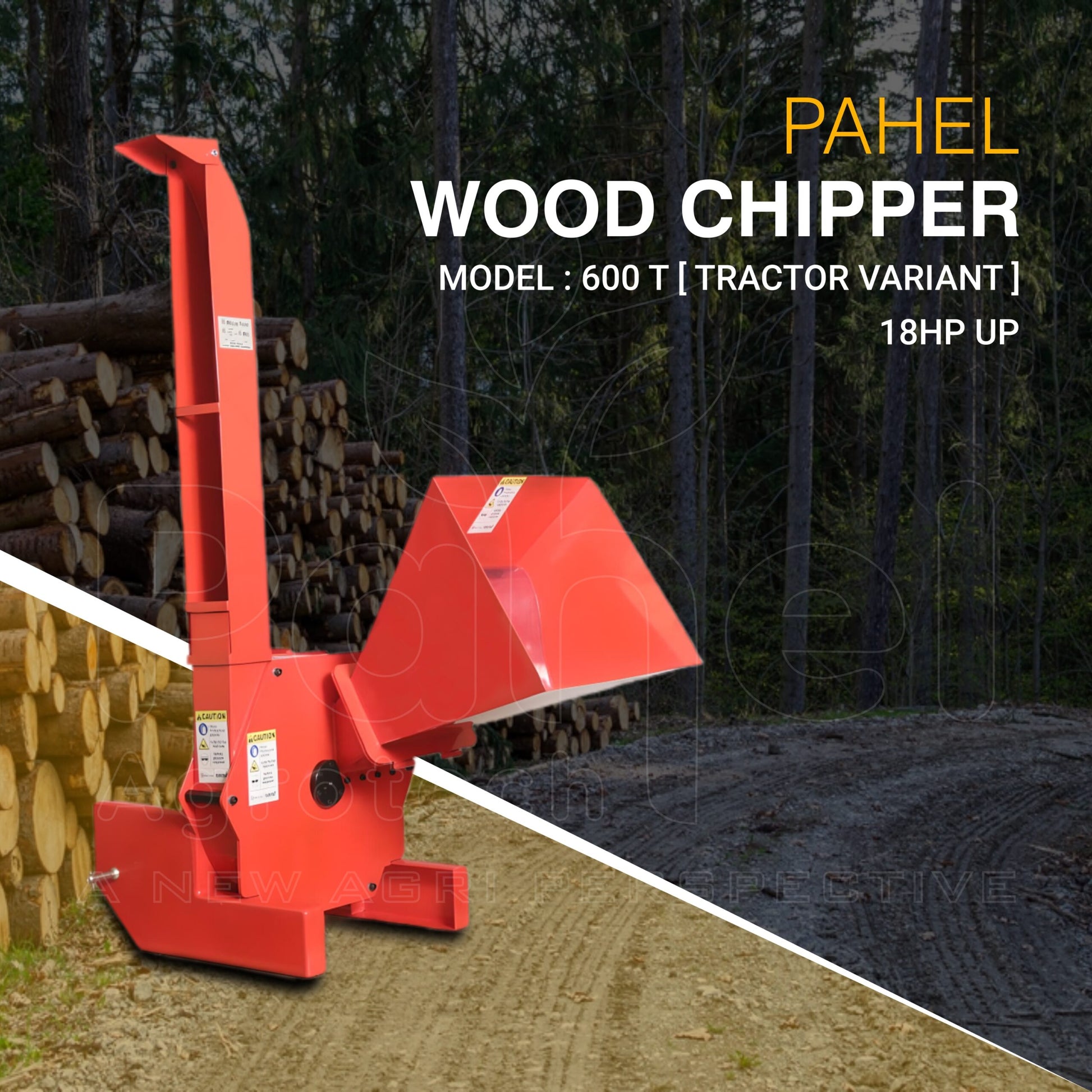 600T Tractor Operated Wood Chipper Shredder