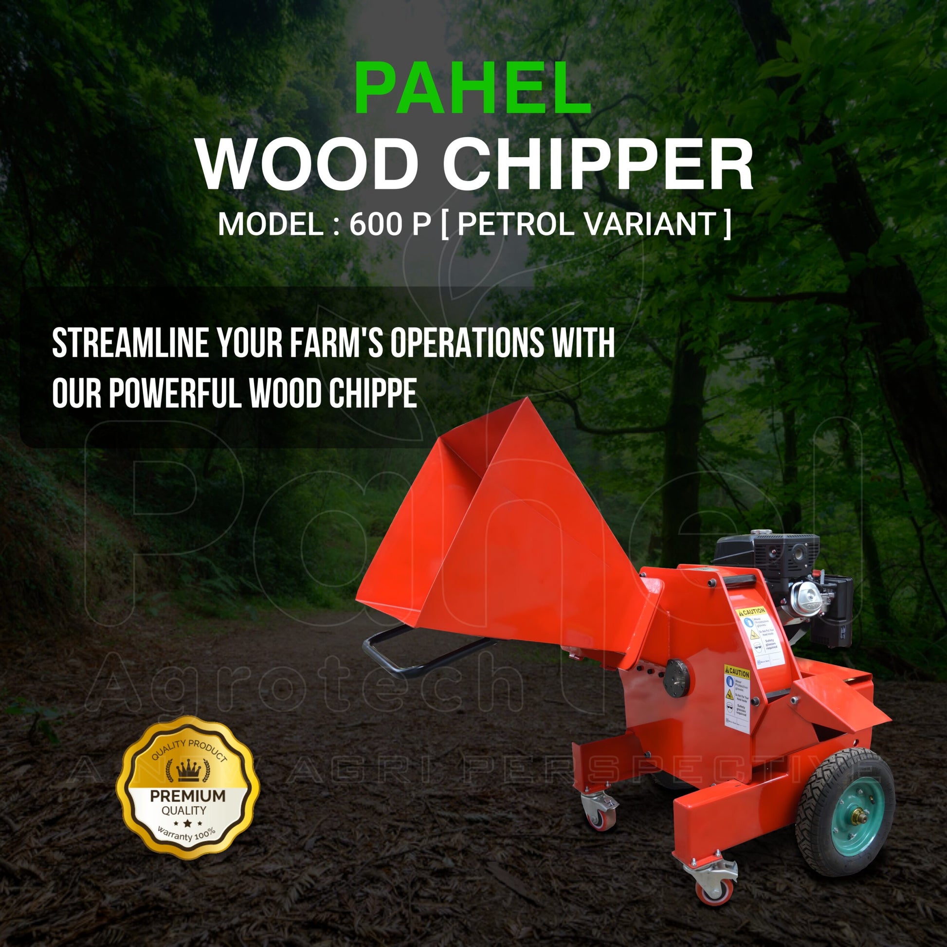 10 Hp Petrol Wood Chipper