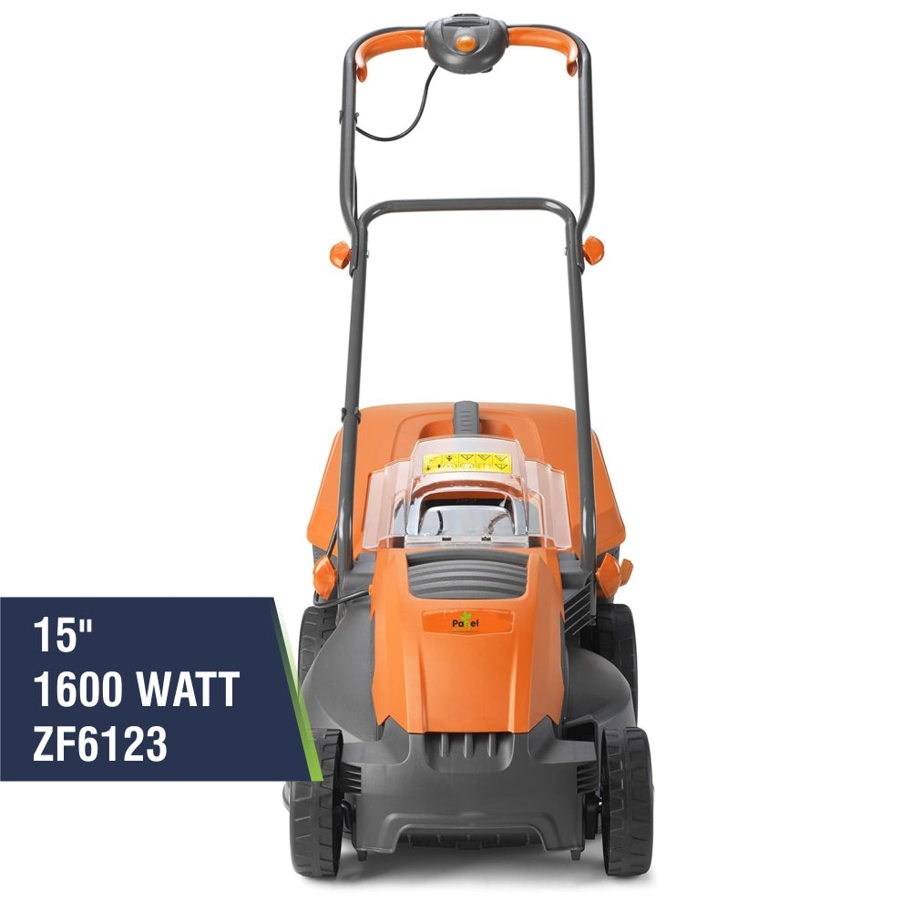 Pahel 1600W Electric Lawn Mower with 15" Cutting Width