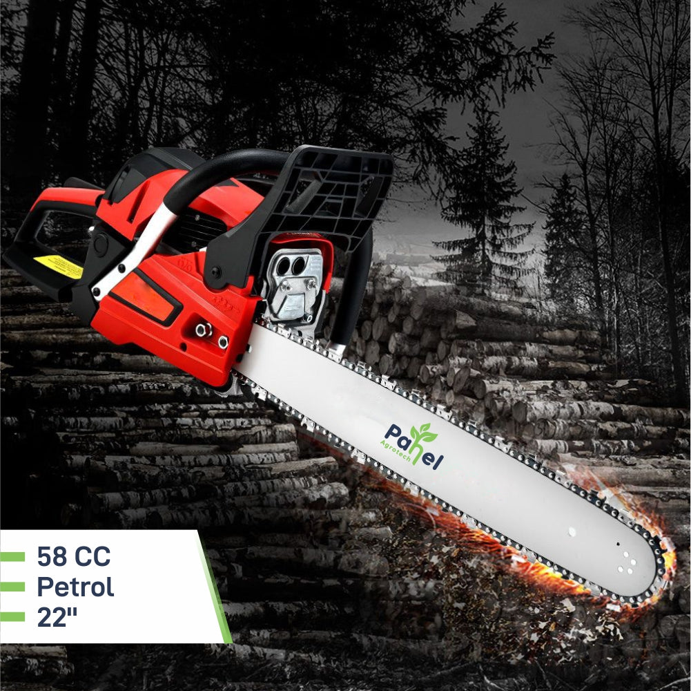 Pahel Petrol 58 cc Chainsaw with 22 Inches Guide bar