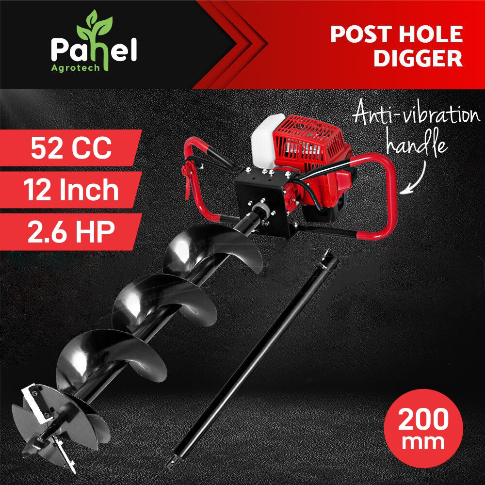 Pahel 52cc Earth Auger in use on agricultural field