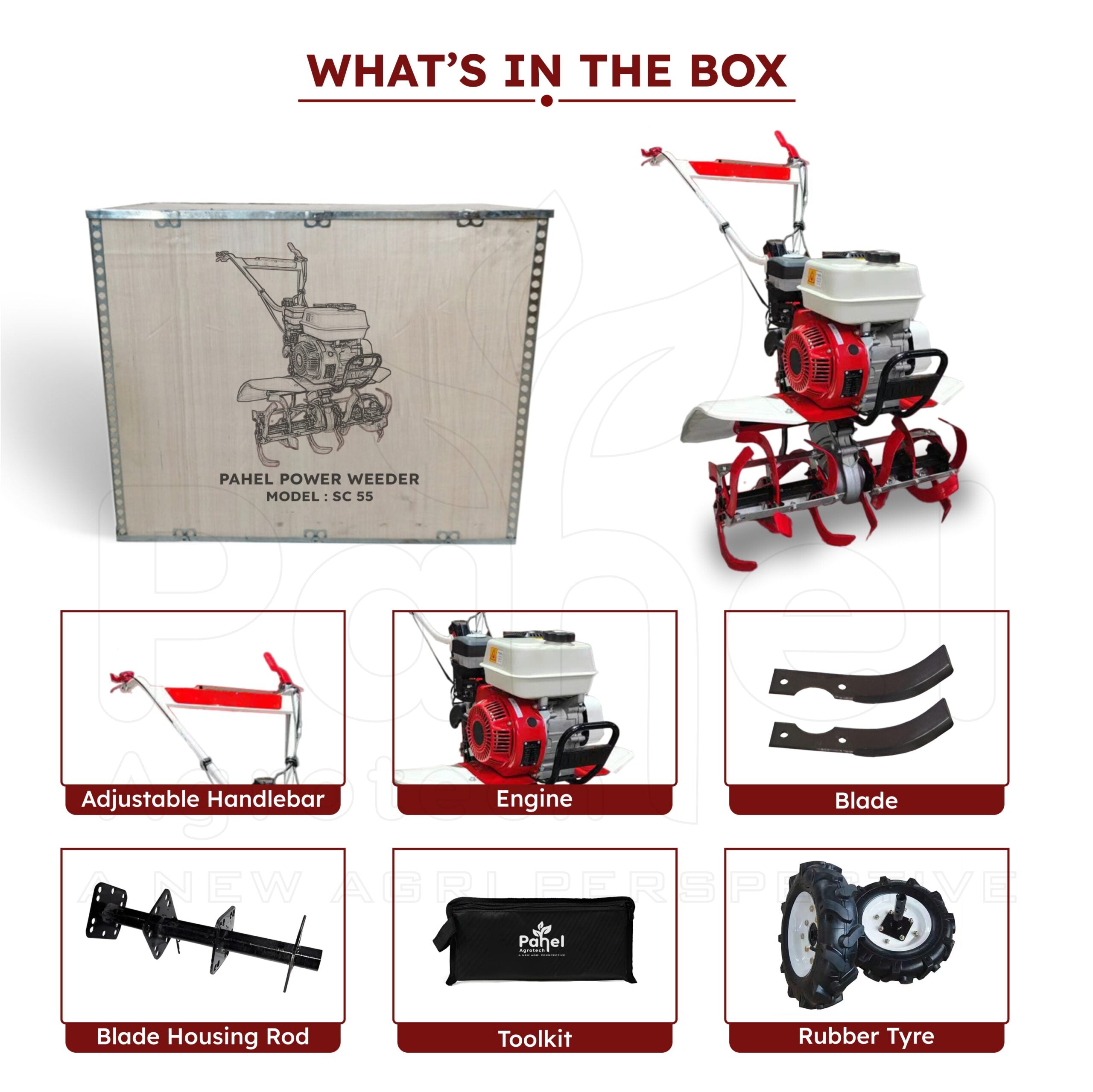 Pahel SC 55 Riga Italy 7 Hp Petrol Power Weeder Light Weight