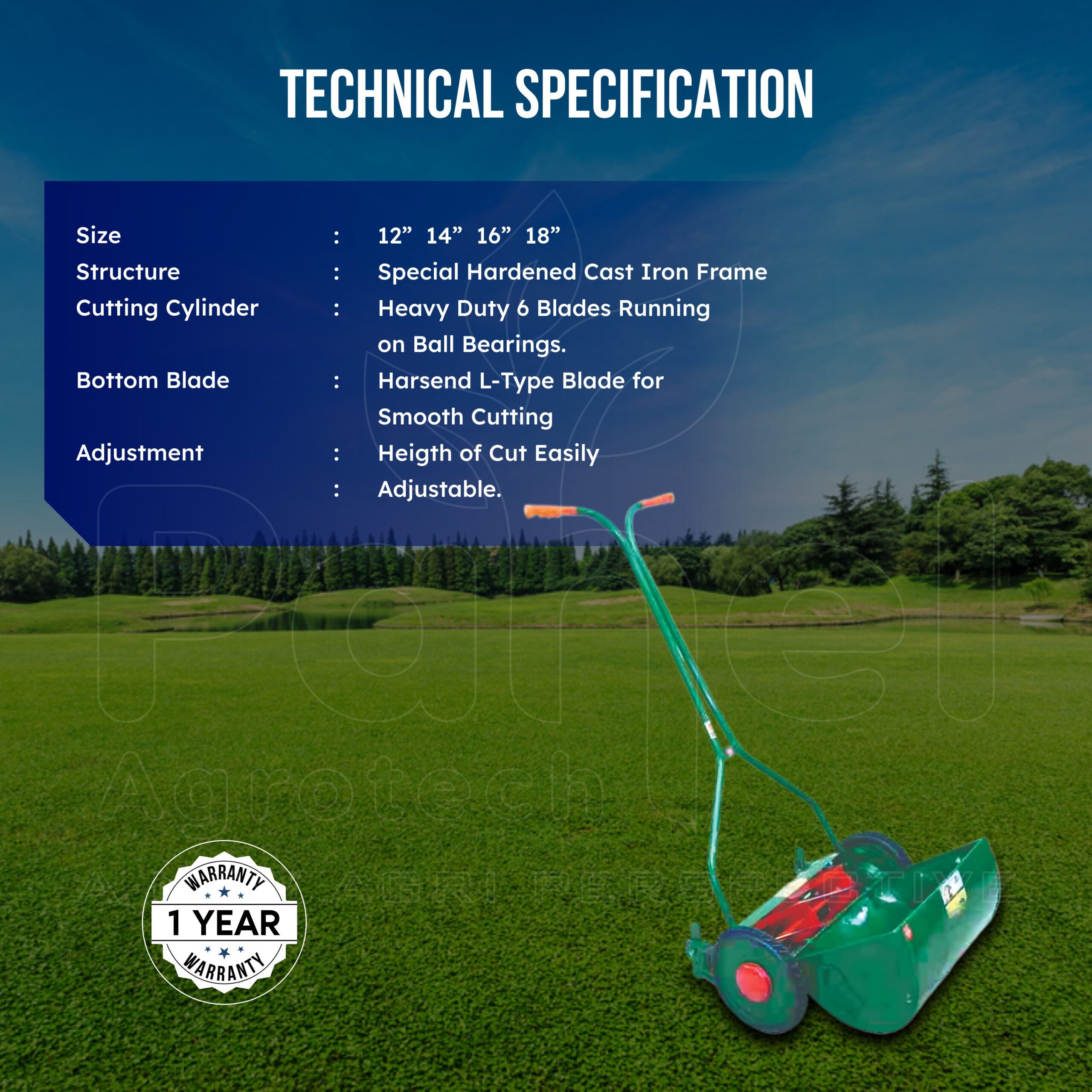 Pahel Manual Wheel Type Lawn Mower