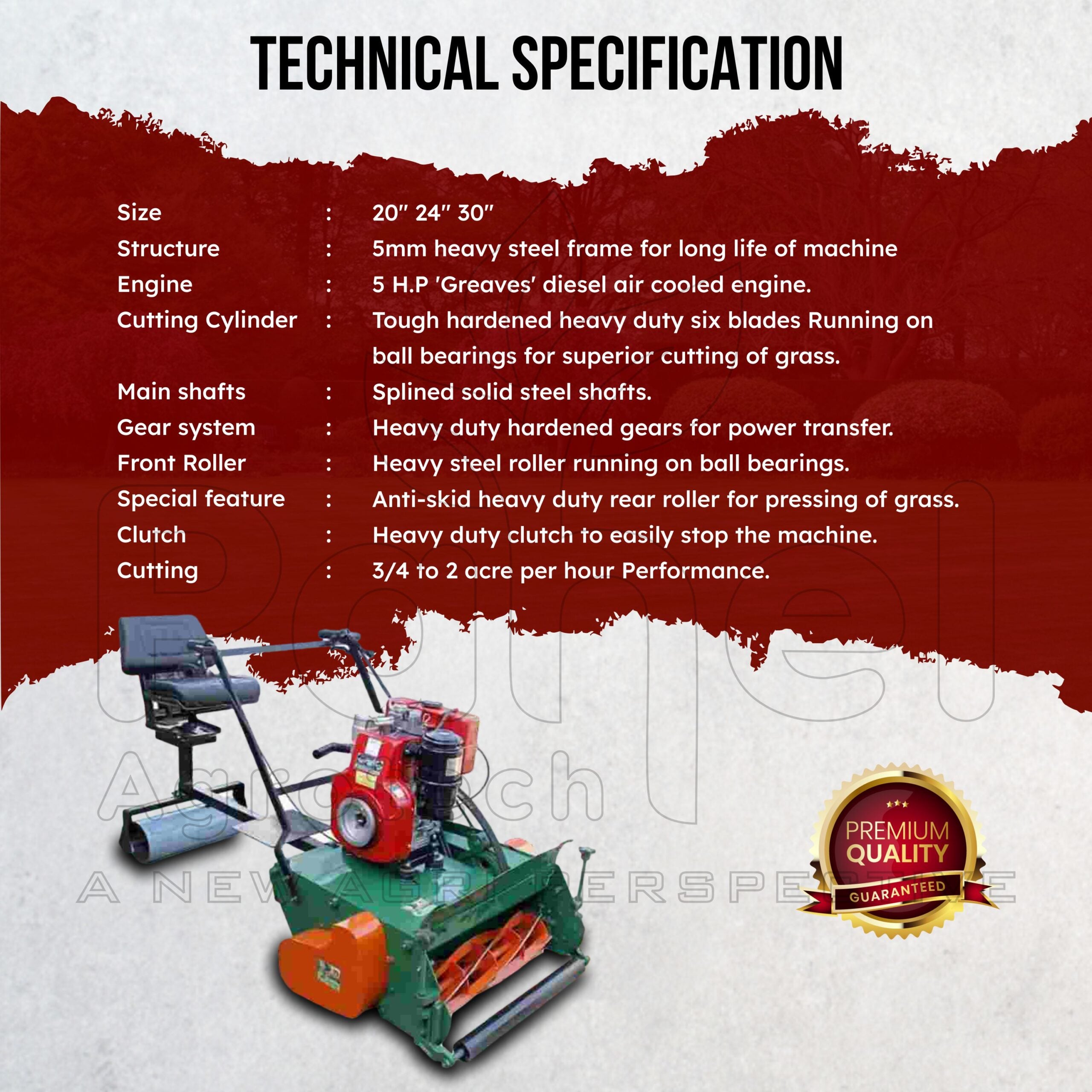 Pahel Diesel Ride On Lawn Mower