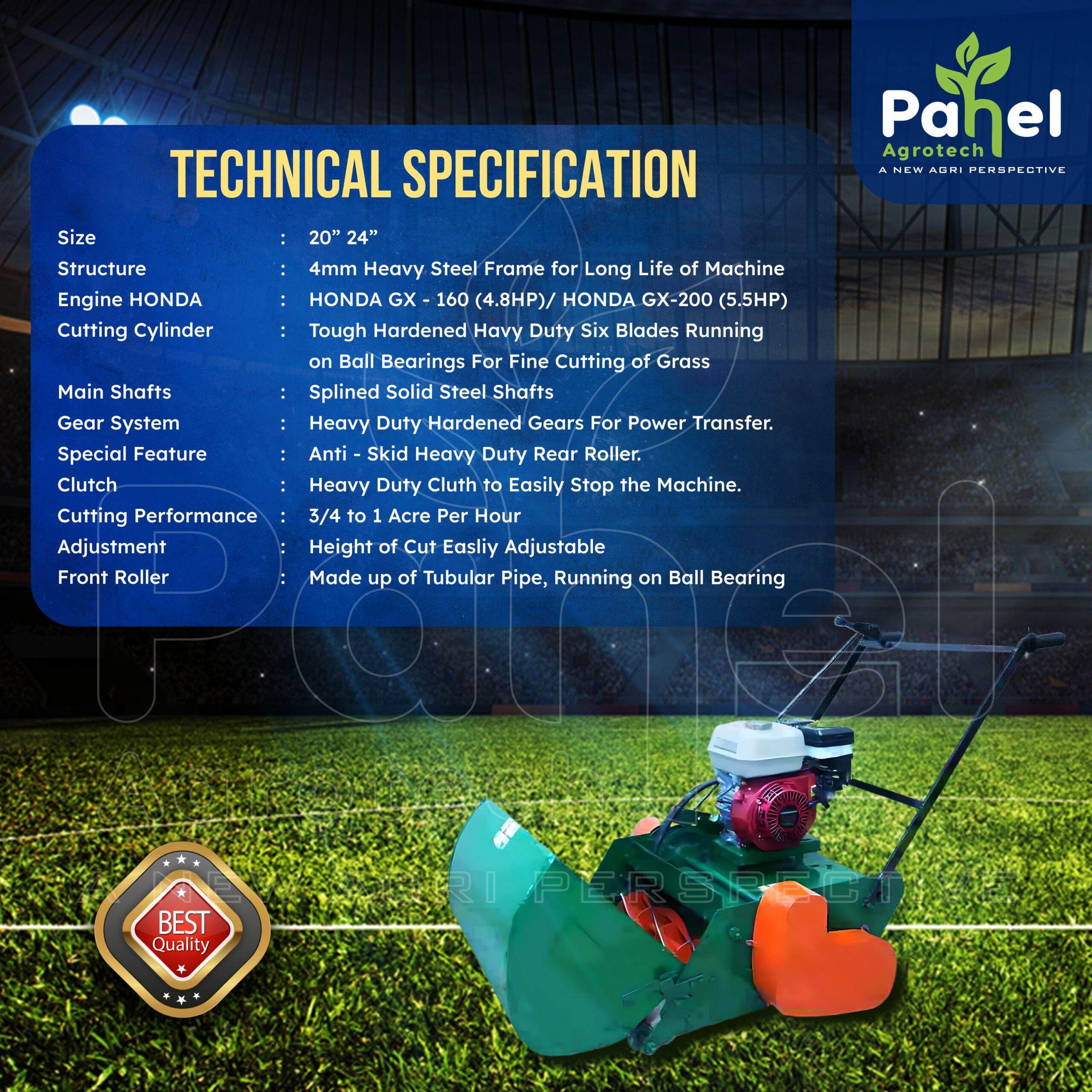 Pahel Petrol Heavy Duty Roller Type Lawn Mower