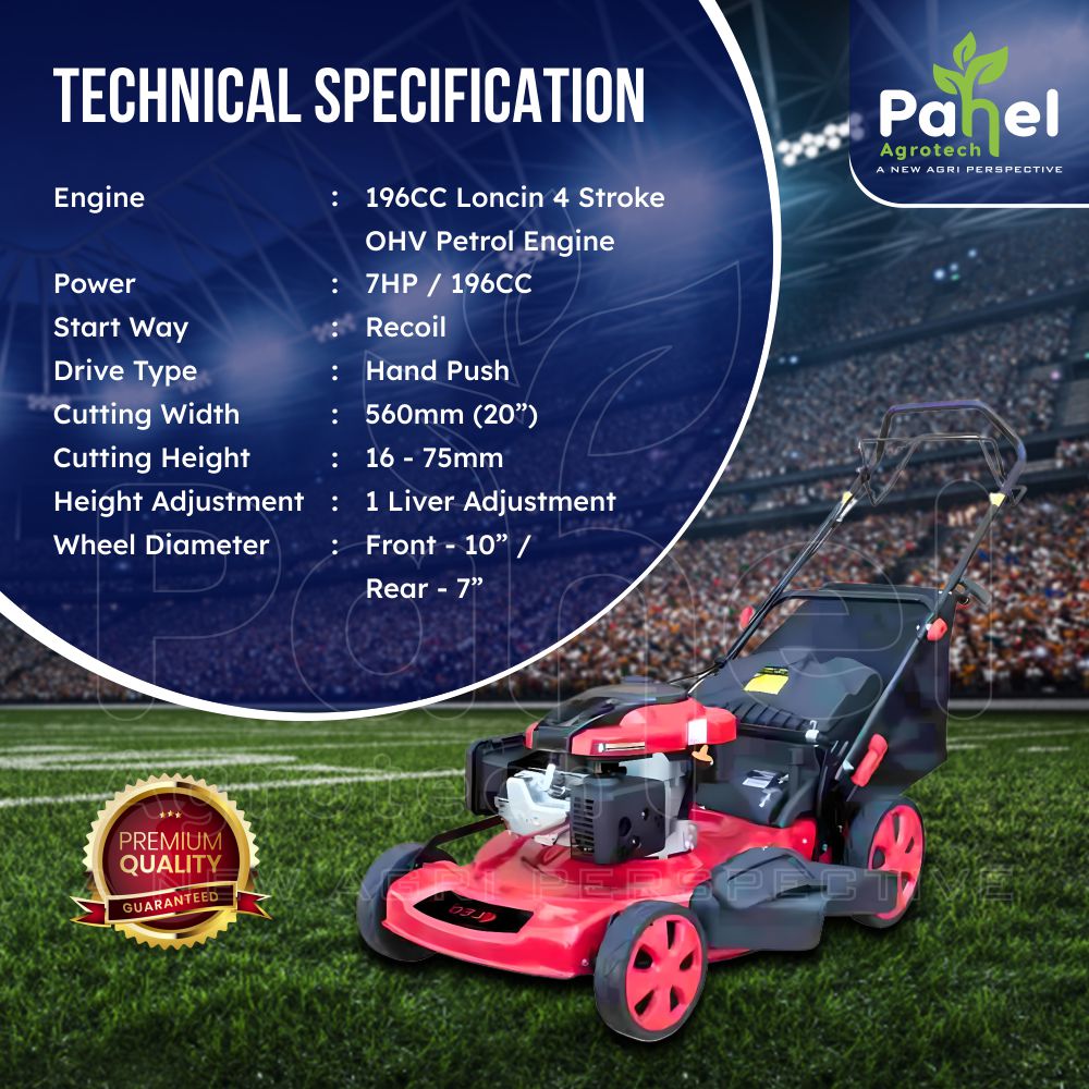 Pahel Hand Push 4 Stroke Petrol Power Rotary Lawn Mower