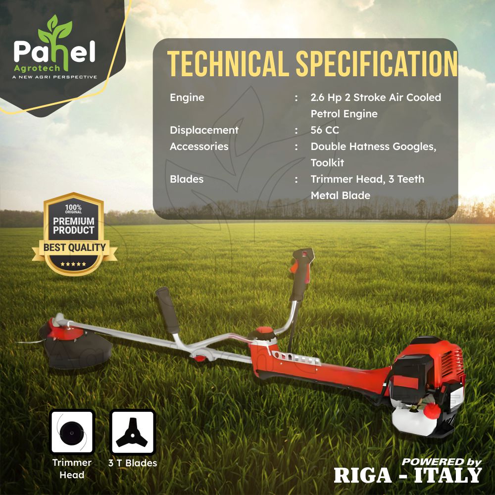 56 CC 2‑Stroke Side Pack Brush Cutter with 2 HP engine”