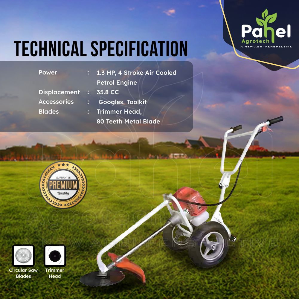 Pahel 35 CC 4 Stroke Trolley Brush Cutter (Wheel Type Brush Cutter)