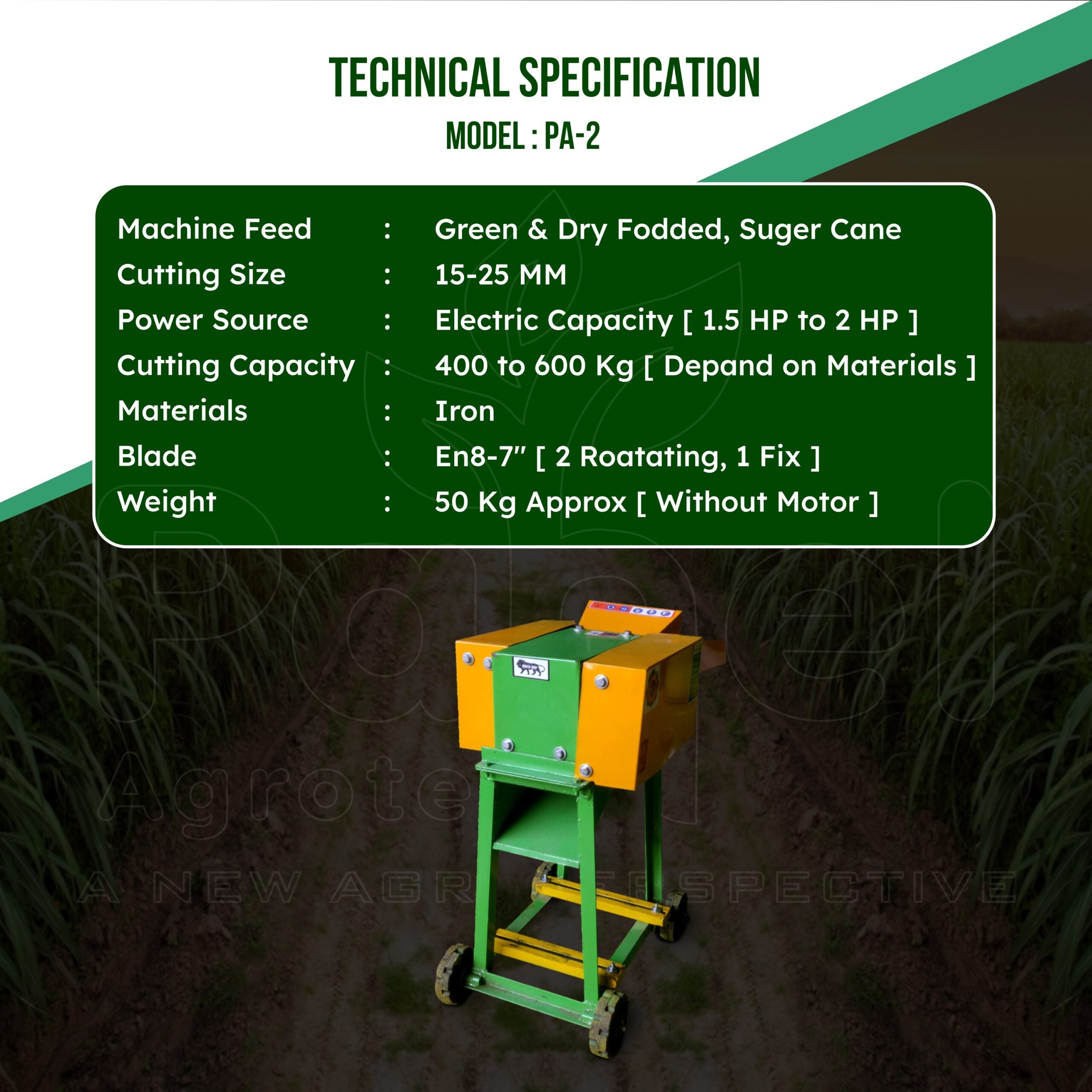 Pahel Mini Chaff Cutter with 2 HP Motor