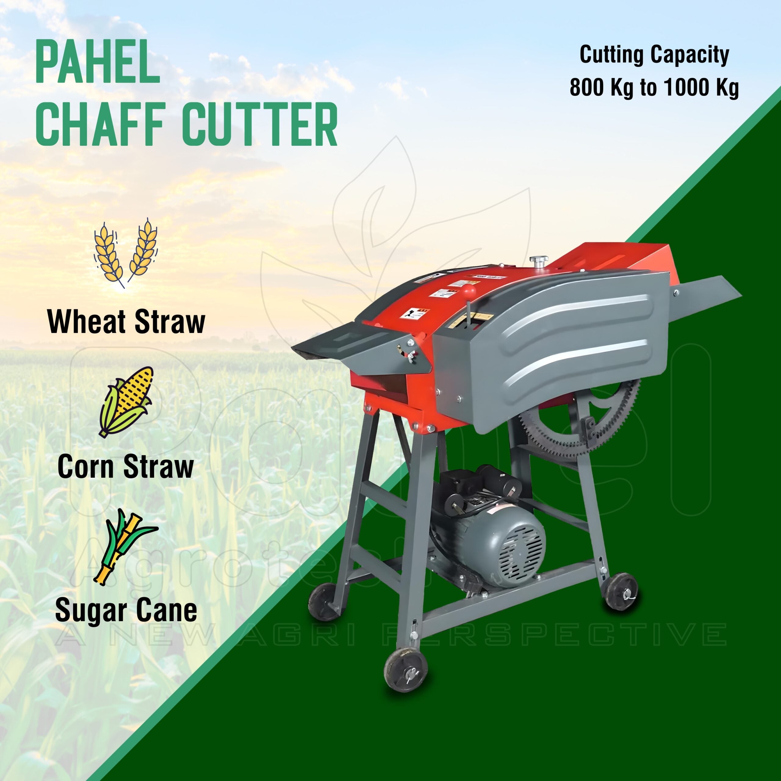 "High-capacity Pahel Horizontal Chaff Cutter in operation"