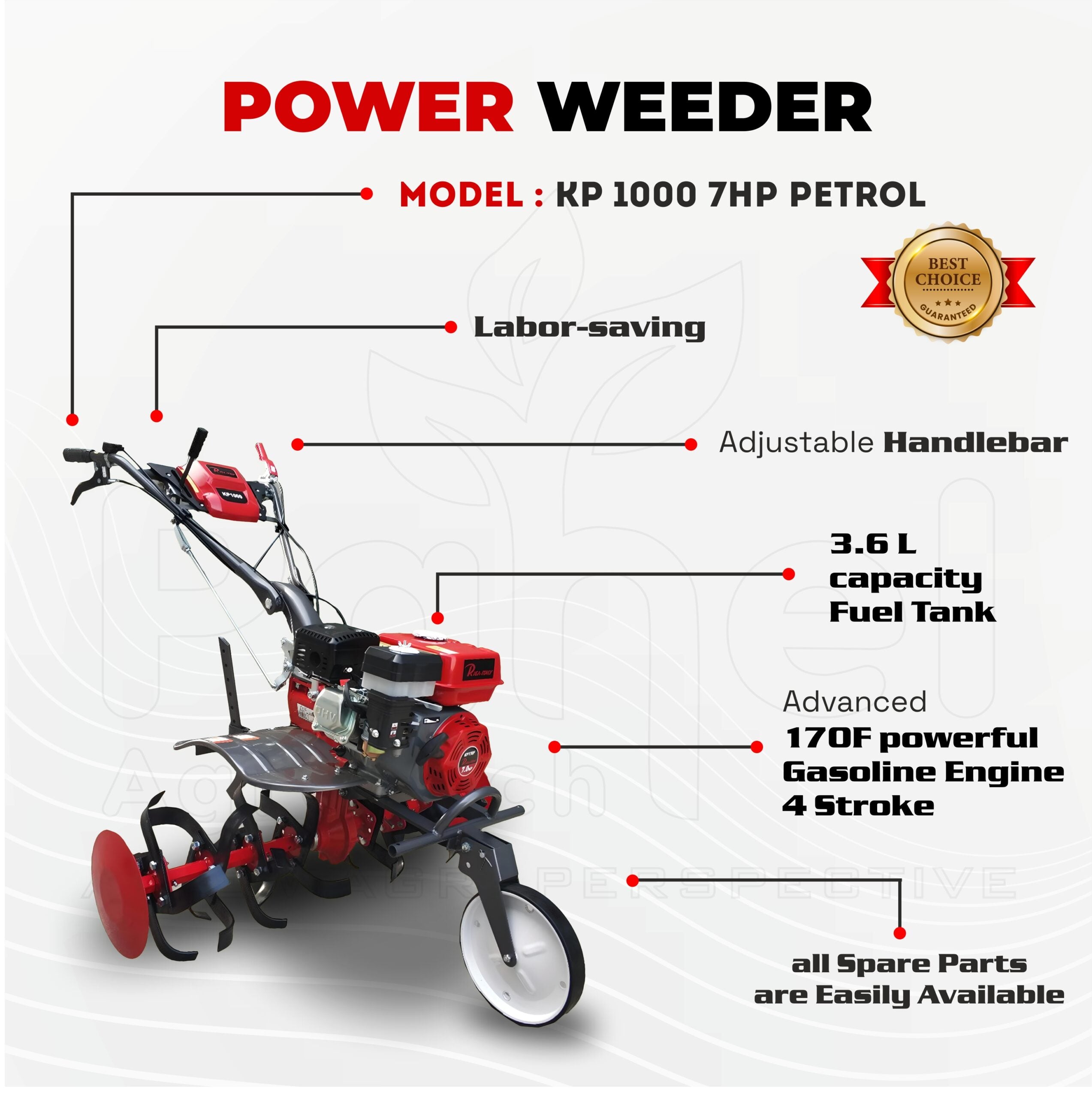 Pahel KP 1000 Riga Italy 7 HP Petrol Power Weeder