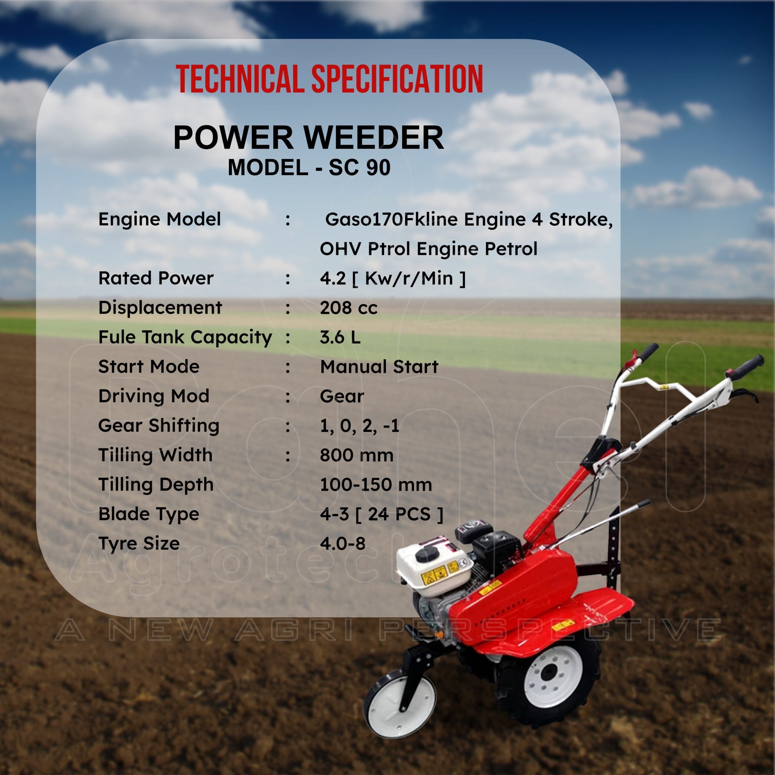 Pahel SC 90 Riga Italy 7 Hp Petrol Power Weeder Light Weight