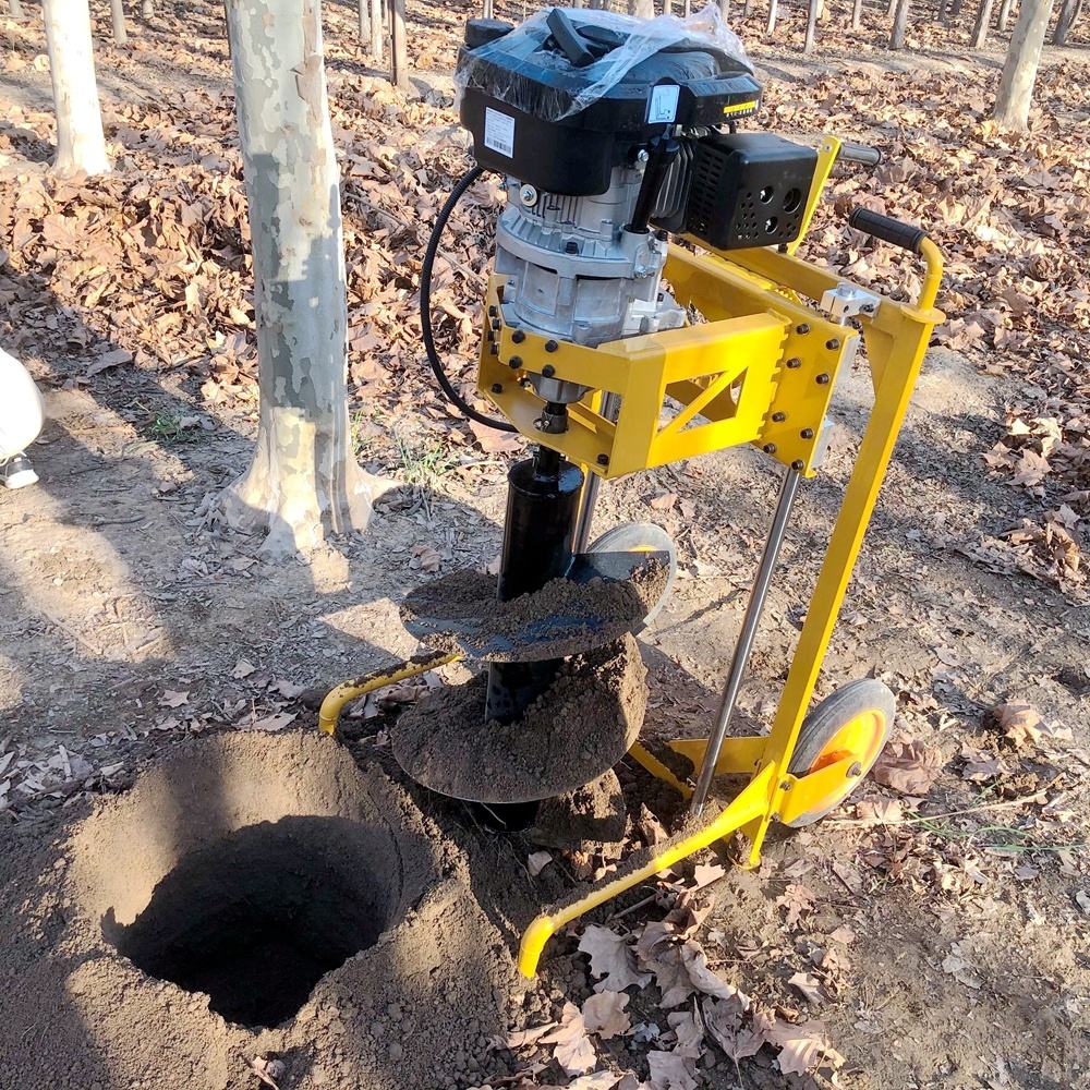 Pahel Double Wheel Trolley Type 196 CC 4 Stroke Petrol Earth Auger