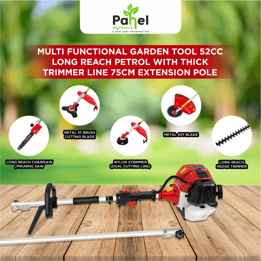 Pahel 5 in 1 Multi Tool Brush Cutter 52 cc 2 Stroke Petrol Engine