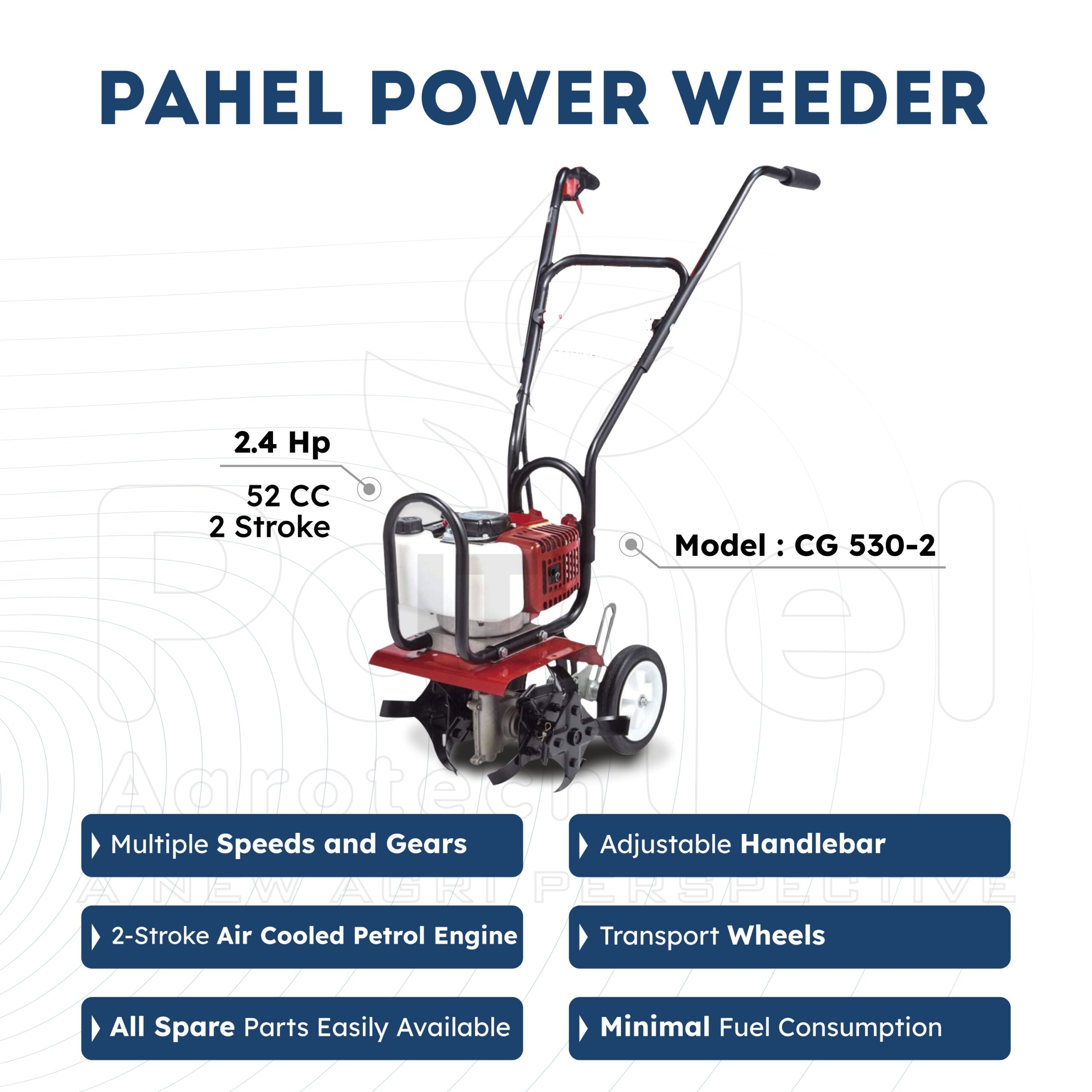 Pahel CG-520 Riga Italy 2.4 HP 2 Stroke Petrol Mini Power Tiller