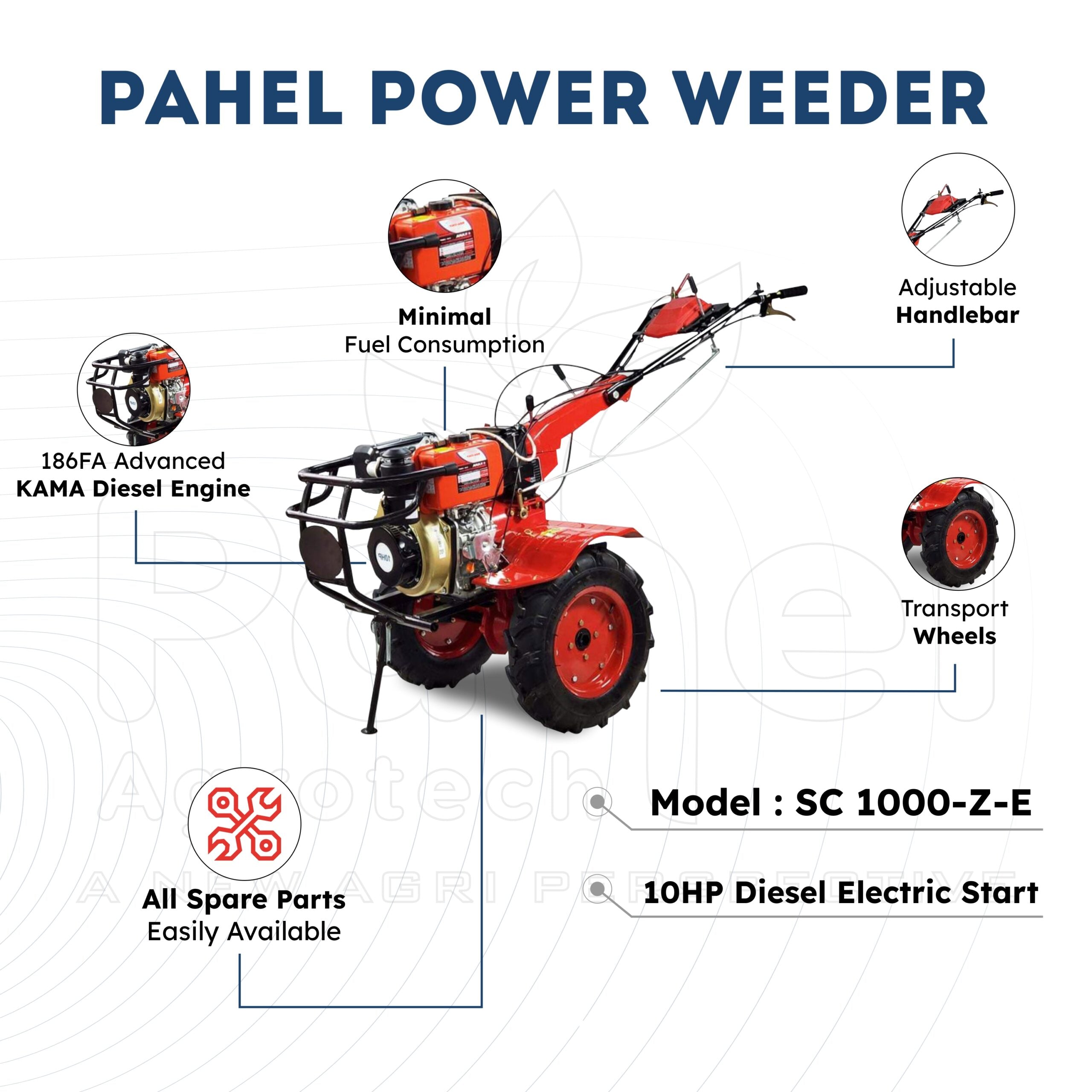 Pahel SC 1000-Z-E Riga Italy 10 HP Diesel Power Weeder