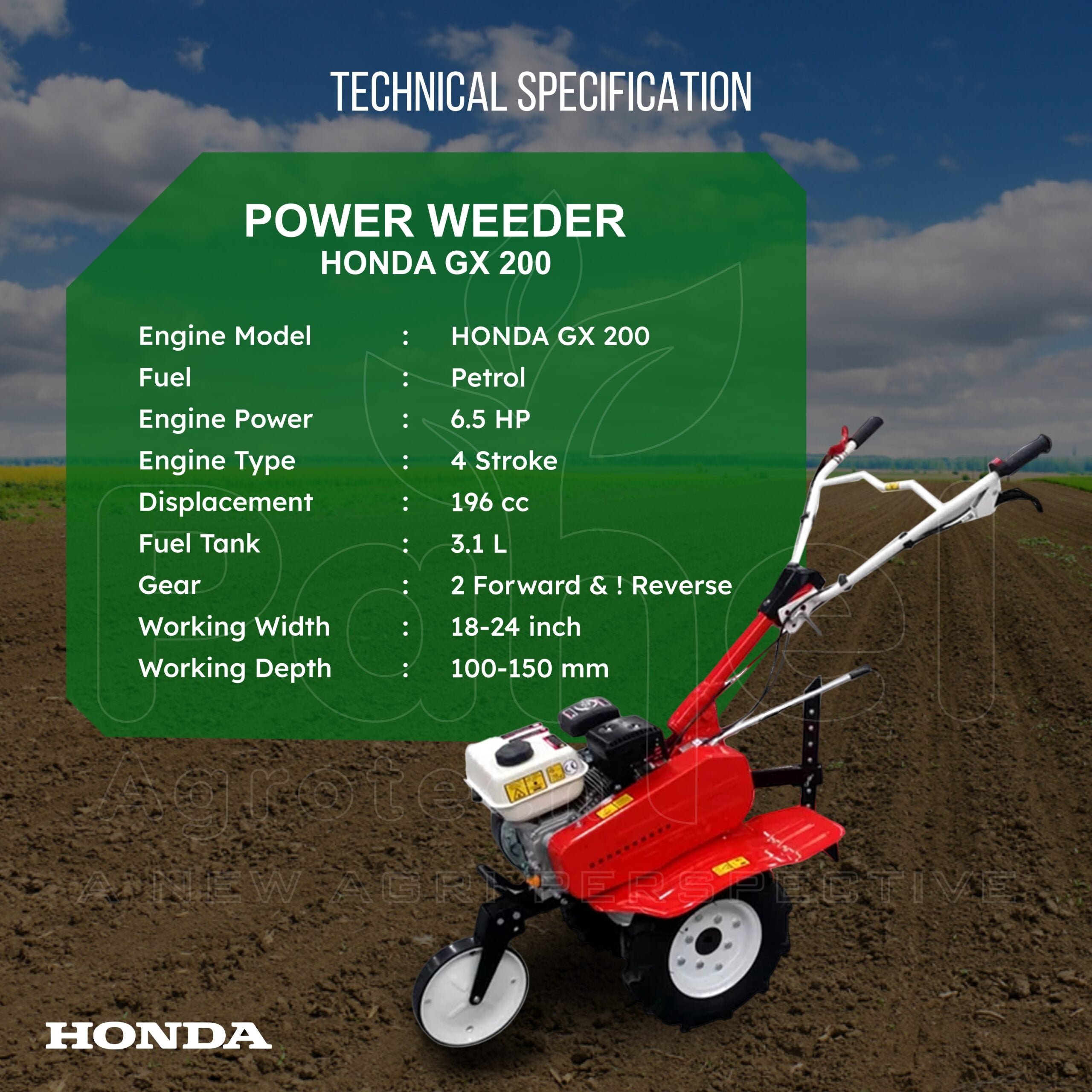 Pahel FJ 600 Mini Riga Italy 7 Hp Petrol Power Weeder with Honda Engine