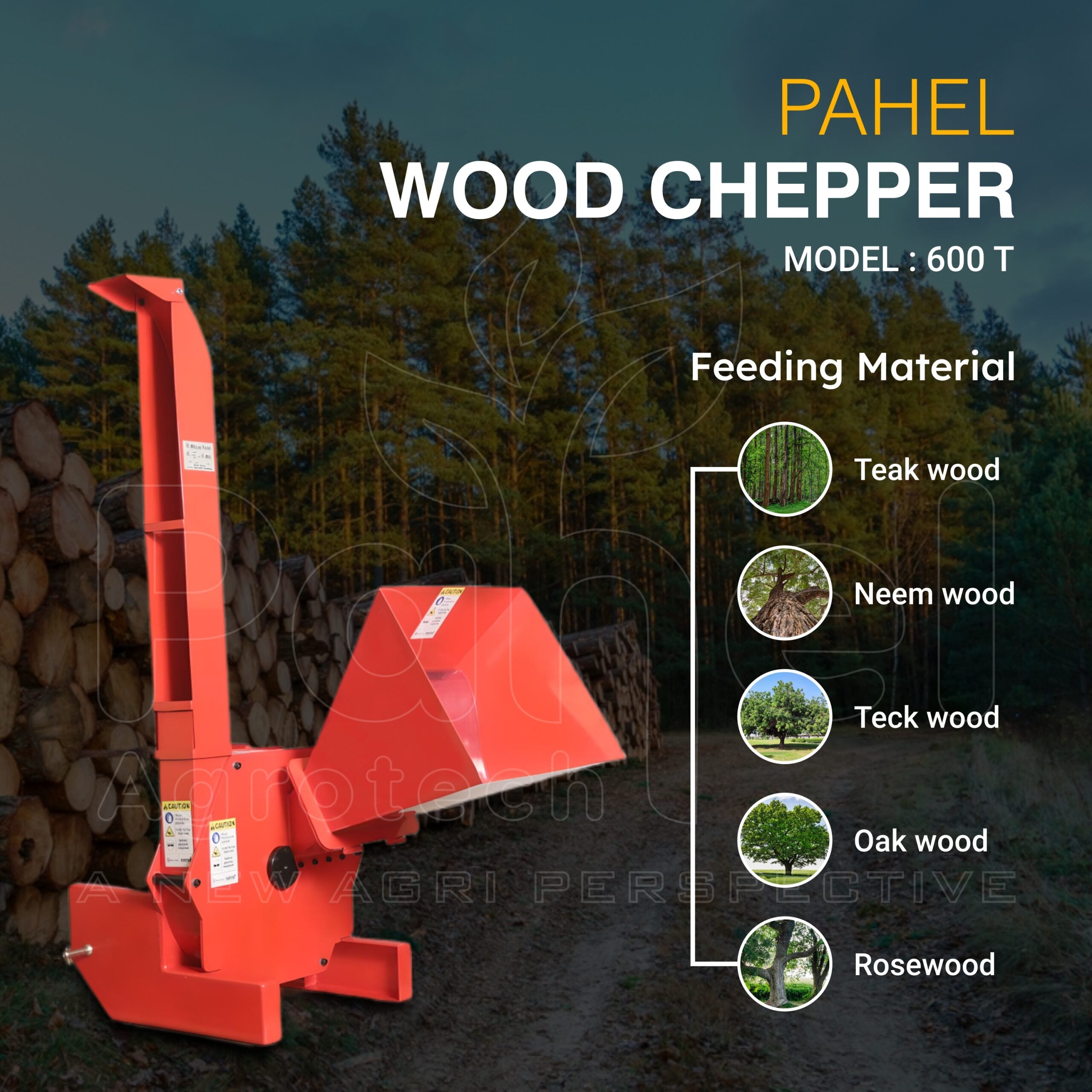 600T Tractor Operated Wood Chipper Shredder – High-Capacity Agricultural Shredder
