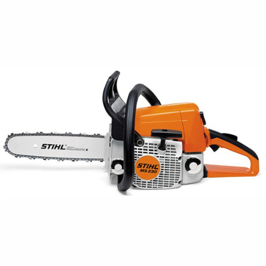 Stihl MS 230 Petrol Chainsaw – 16″ / 18″ Guide Bar & PMM3 Saw Chain | Versatile Home & Farm Saw