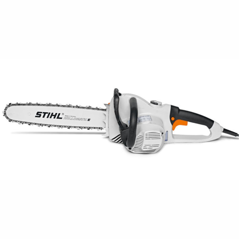 STIHL MSE 250 C-BQ electric chainsaw with 18-inch guide bar side view