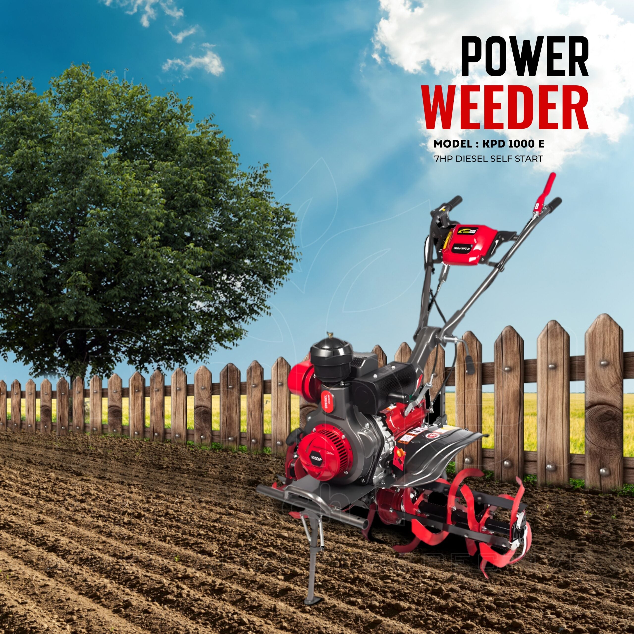 Pahel KPDE 1000 Riga Italy 7 HP Self Start Diesel Power Weeder