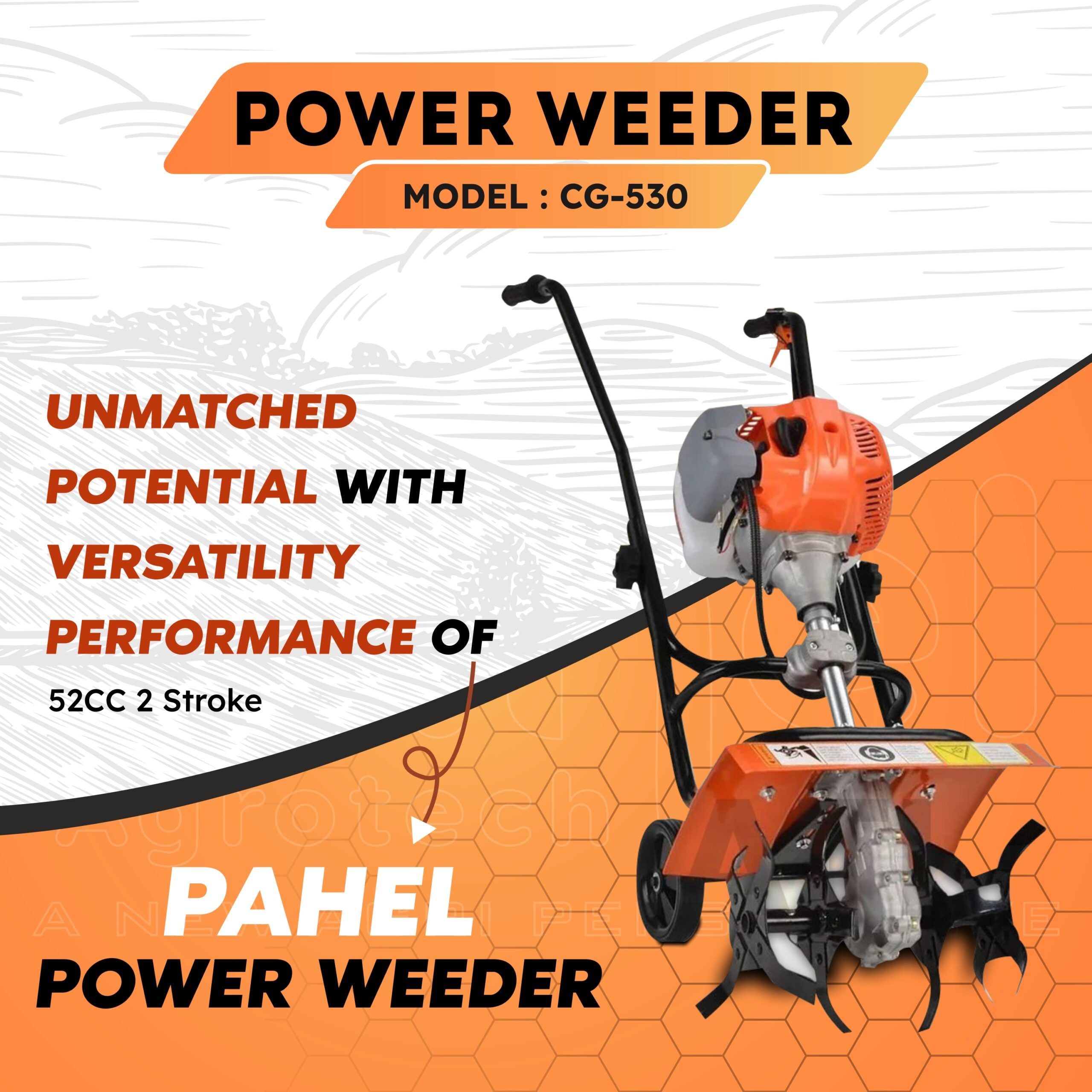 Pahel CG-530 Riga Italy 2 Stroke Petrol Mini Power Tiller