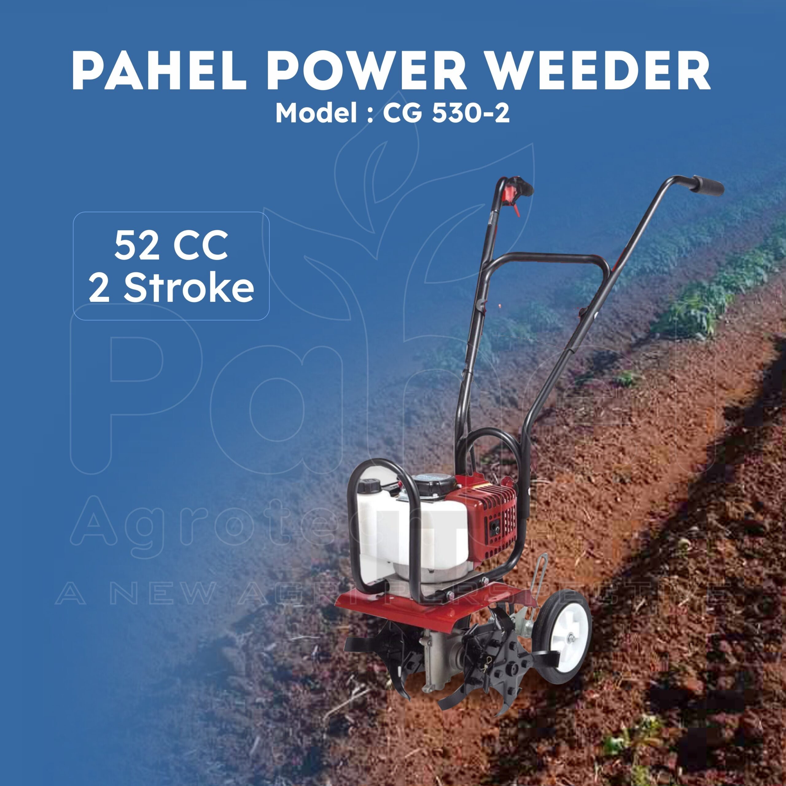 Pahel CG-520 Riga Italy 2.4 HP 2 Stroke Petrol Mini Power Tiller