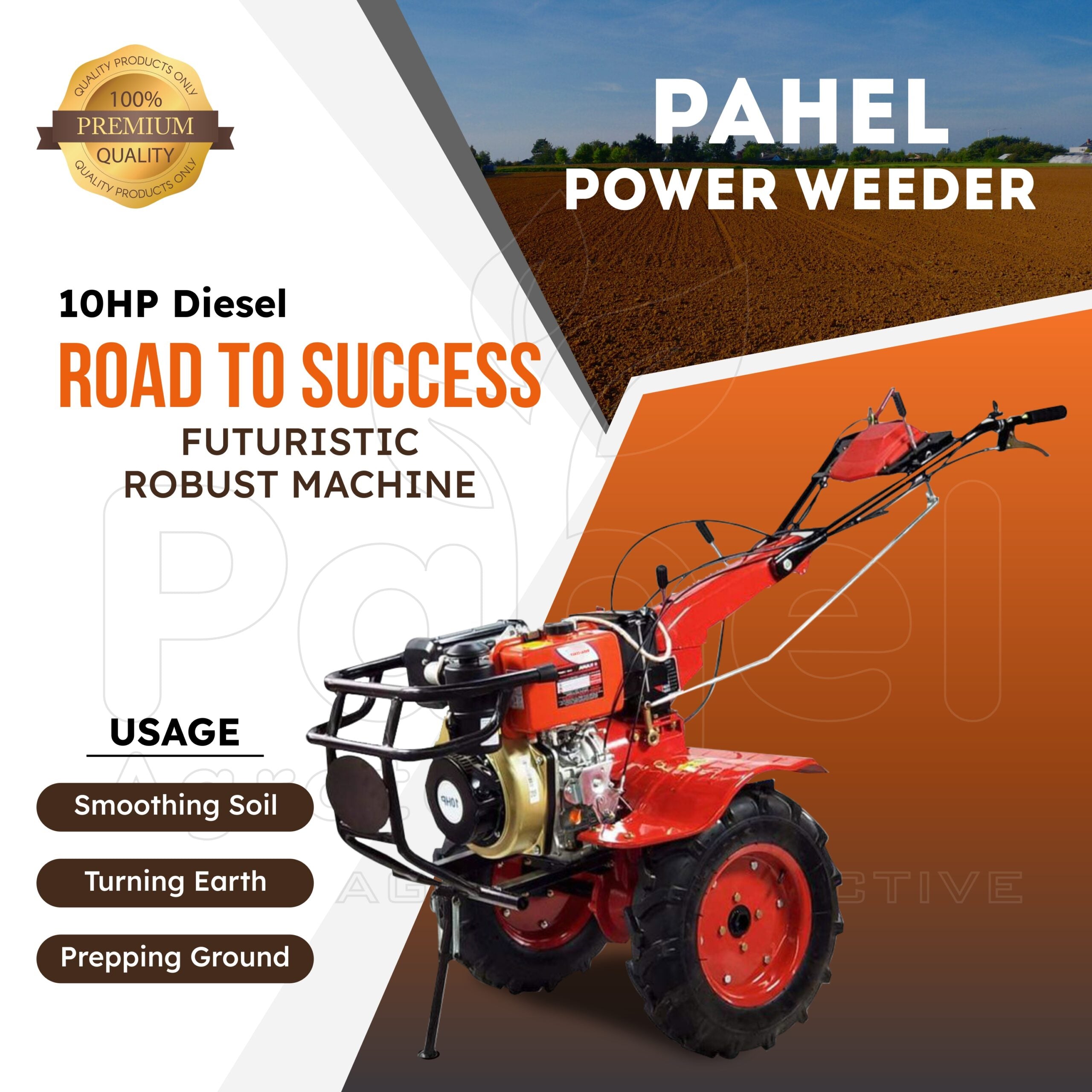 Pahel SC 1000-Z-E Riga Italy 10 HP Diesel Power Weeder