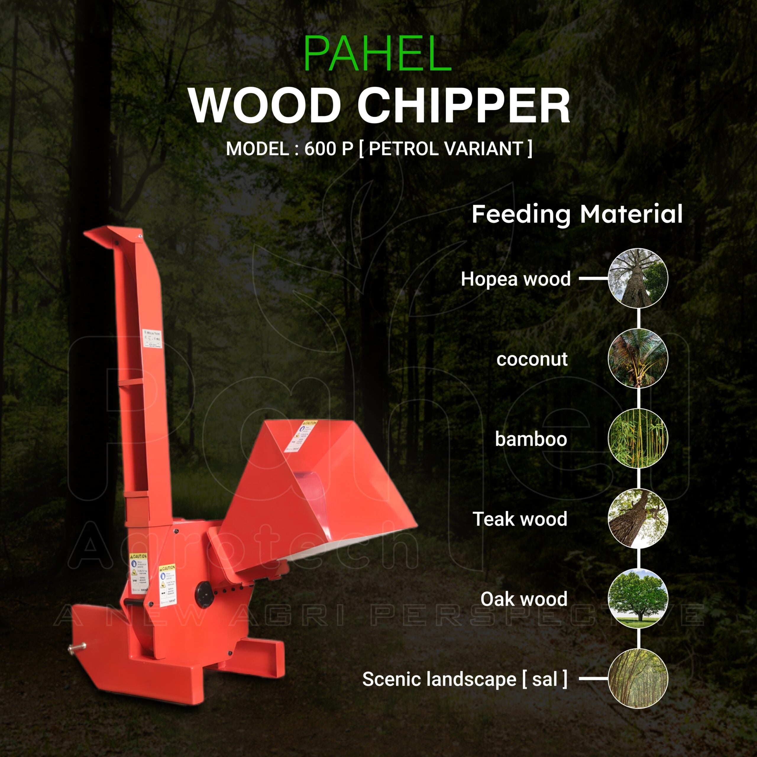 600P 10 Hp Petrol Wood Chipper – Portable Power for Efficient Chipping