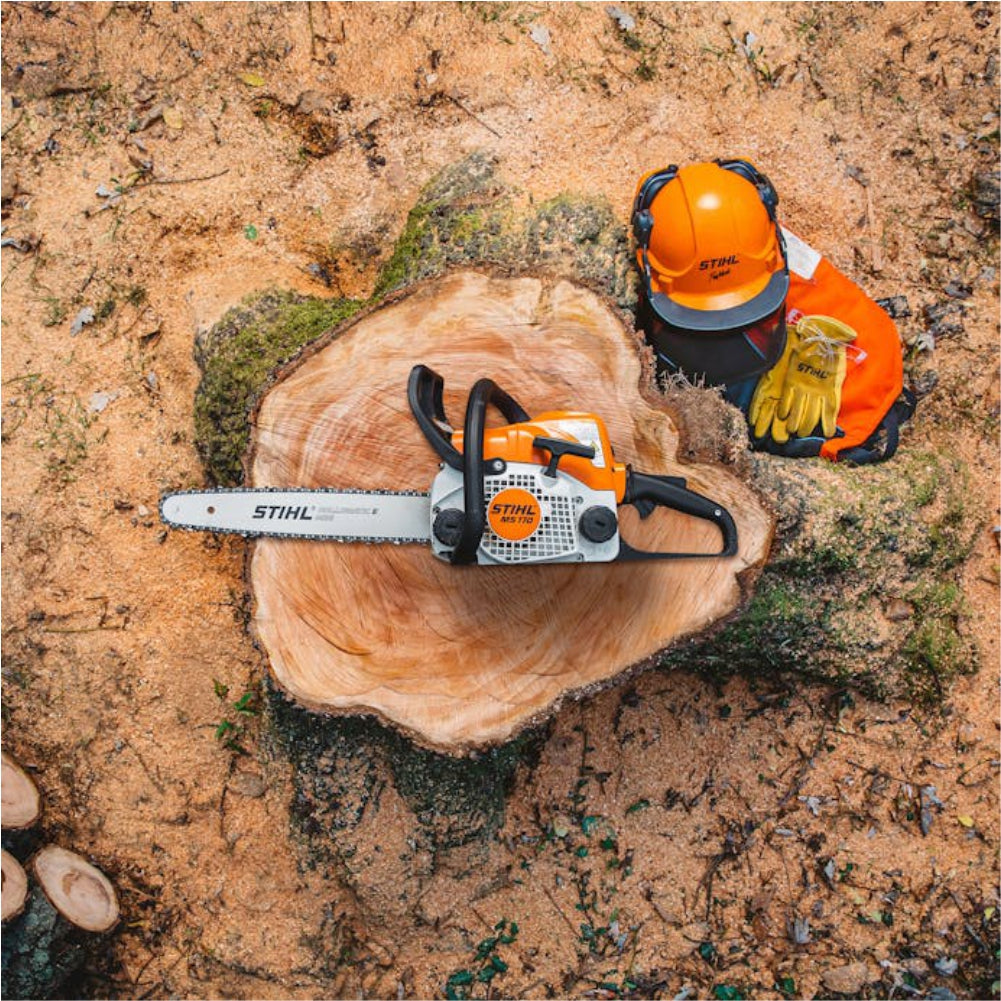 Stihl MS 170 Petrol Chainsaw – 16″ Guide Bar | Lightweight Farm & Garden Saw