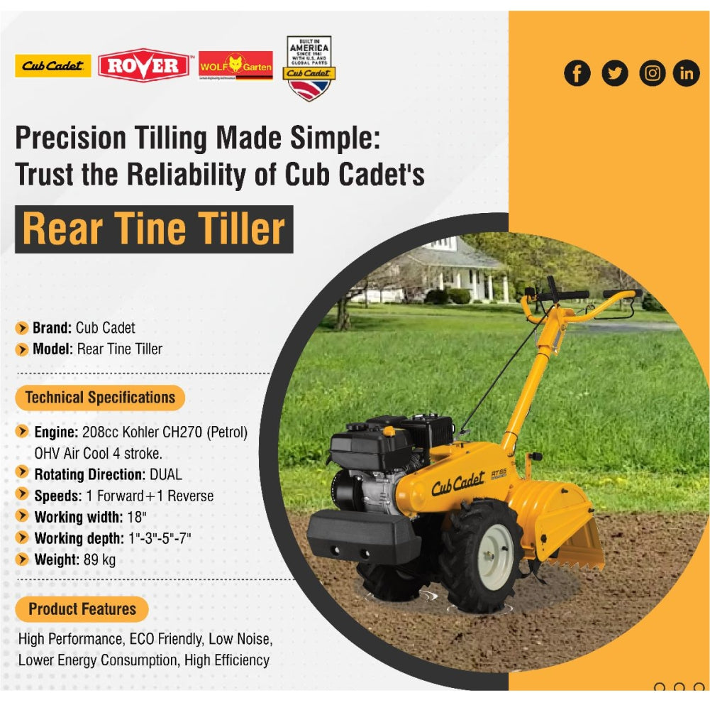 RT 65 KH Cub Cadet Back Rotary Power Tiller