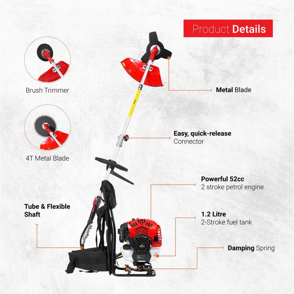 Pahel 5 in 1 Multi Tool Brush Cutter 52 cc 2 Stroke Petrol Engine