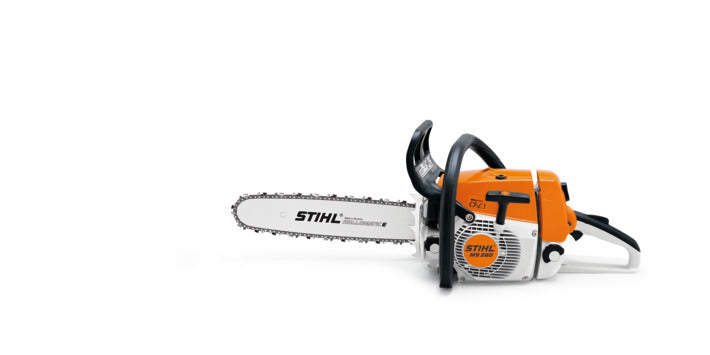 18″ guide bar option fitted on Stihl MS 260 chainsaw
