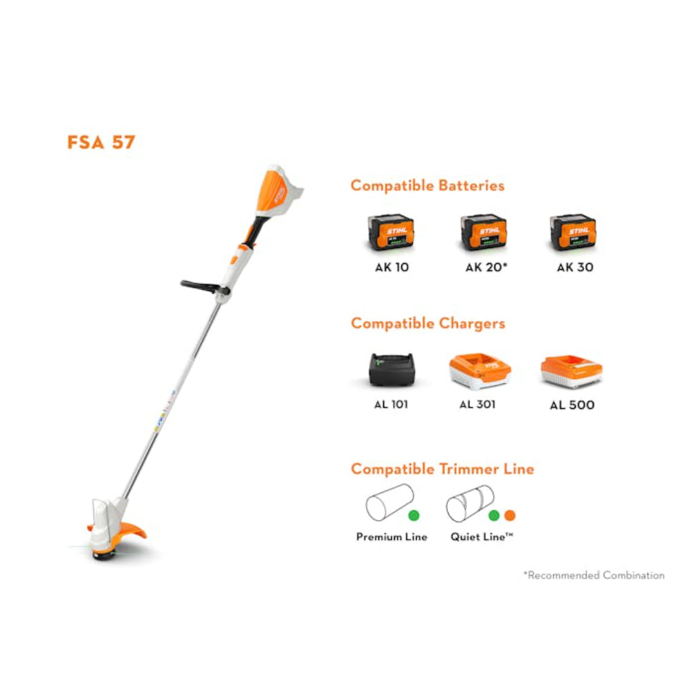 STIHL FSA 57 cordless brushcutter with AutoCut® 2-2 head and AK 20 battery