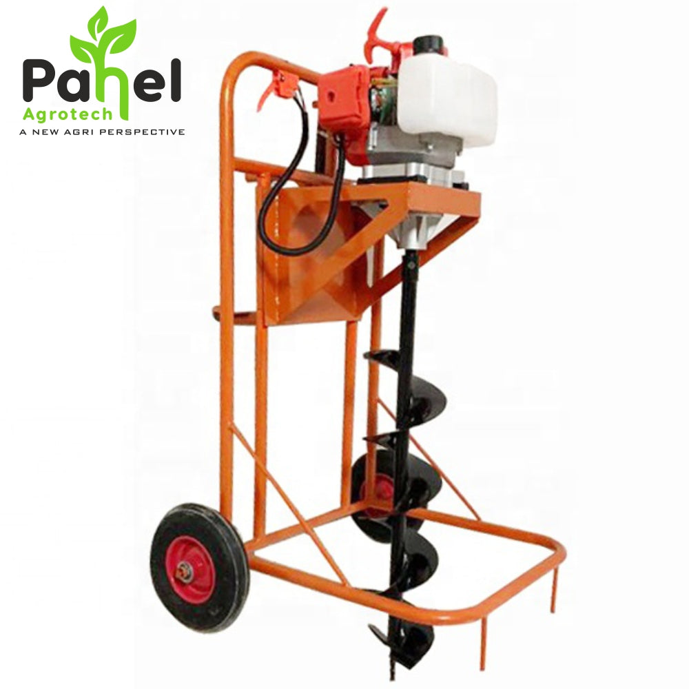 Pahel Double Wheel Trolley Type 68 CC 2 Stroke Petrol Earth Auger