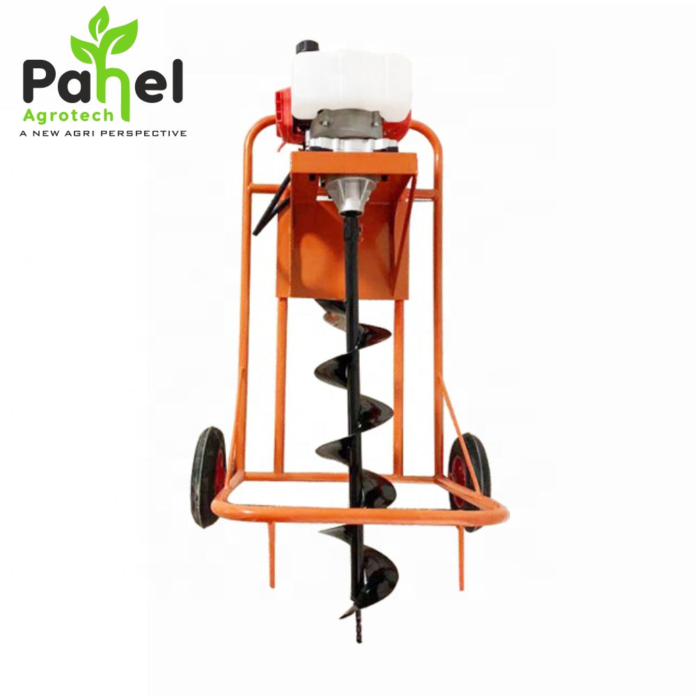 Pahel Double Wheel Trolley Type 68 CC 2 Stroke Petrol Earth Auger