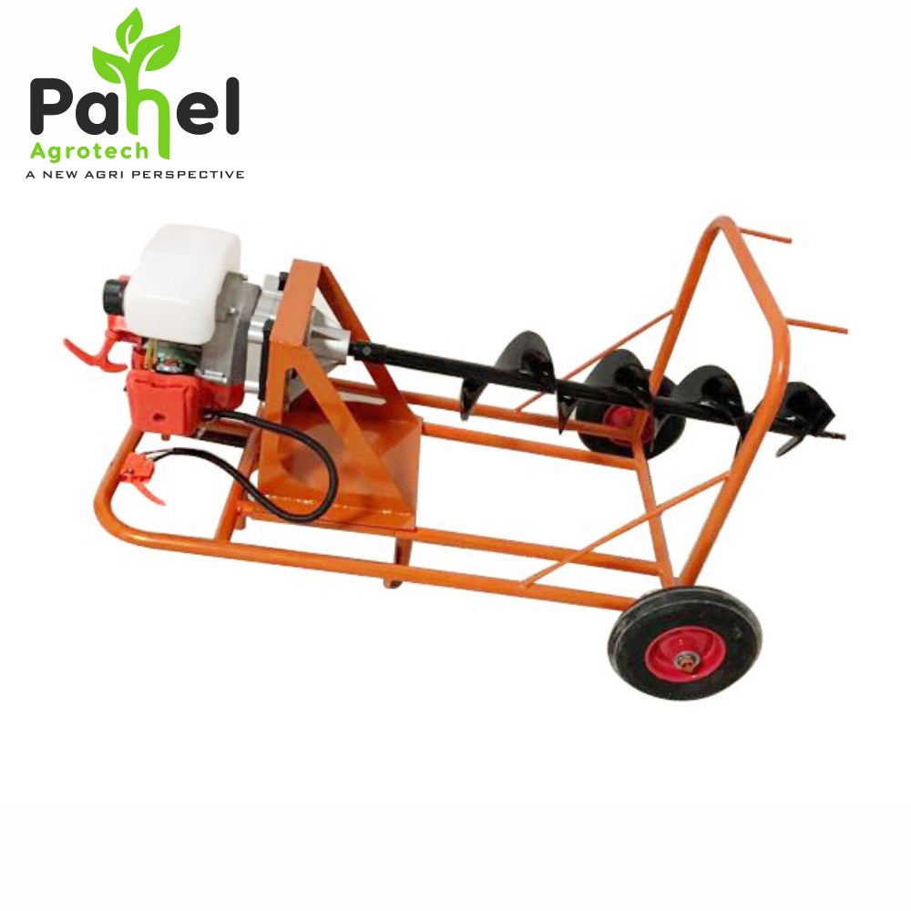 Pahel Double Wheel Trolley Type 68 CC 2 Stroke Petrol Earth Auger