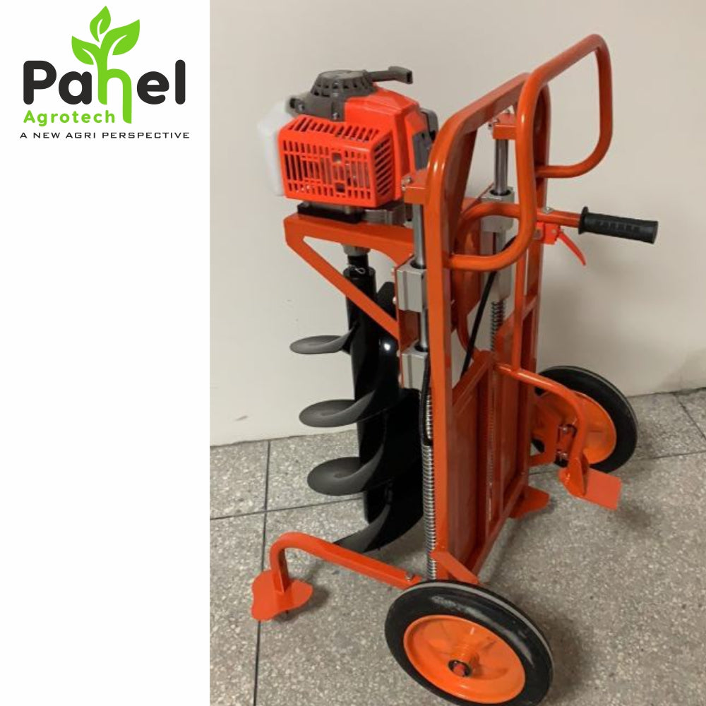 Pahel Double Wheel Trolley Type 68 CC 2 Stroke Petrol Earth Auger